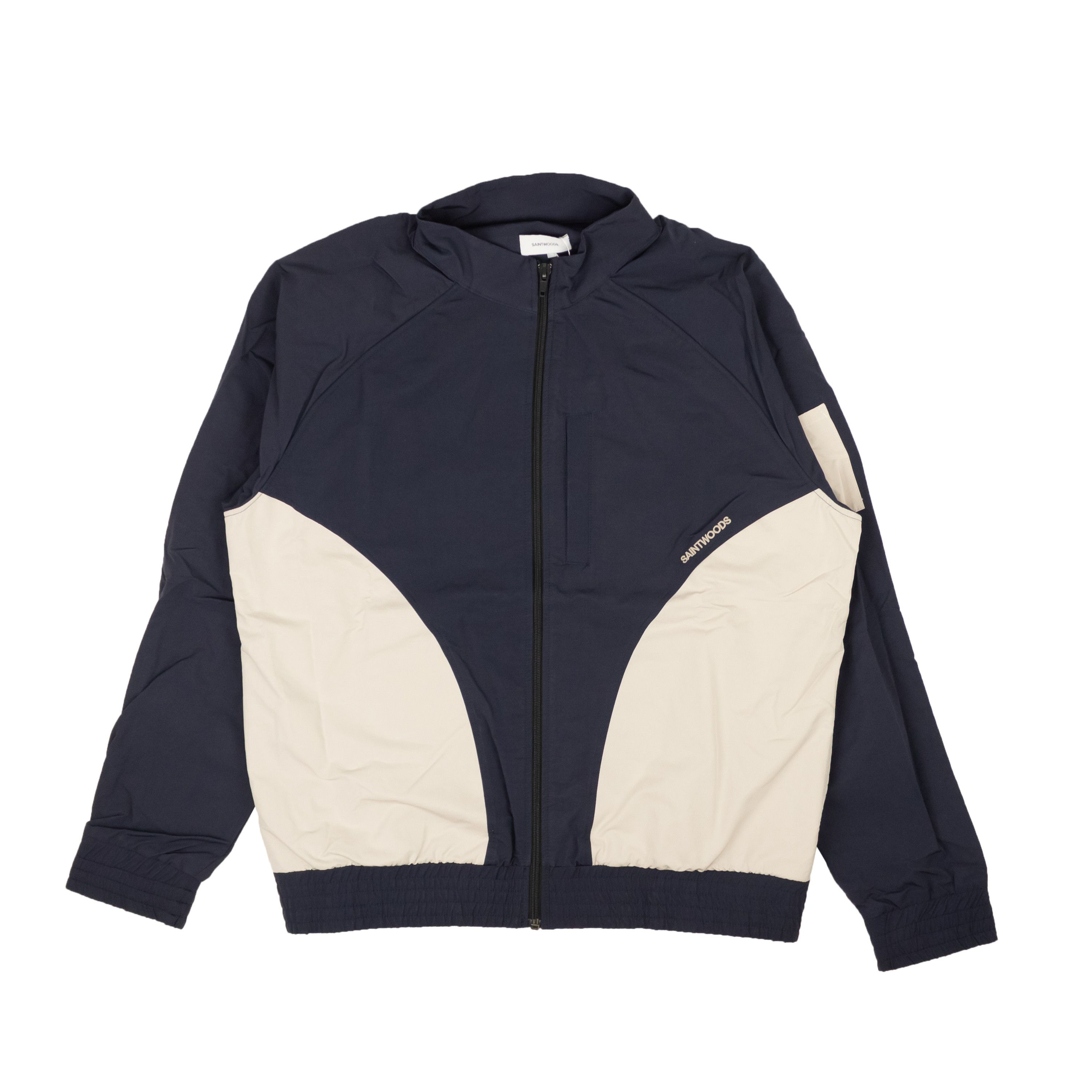 image of Saintwoods Navy Cotton Classic Zip Up Track Top Size L, Men's