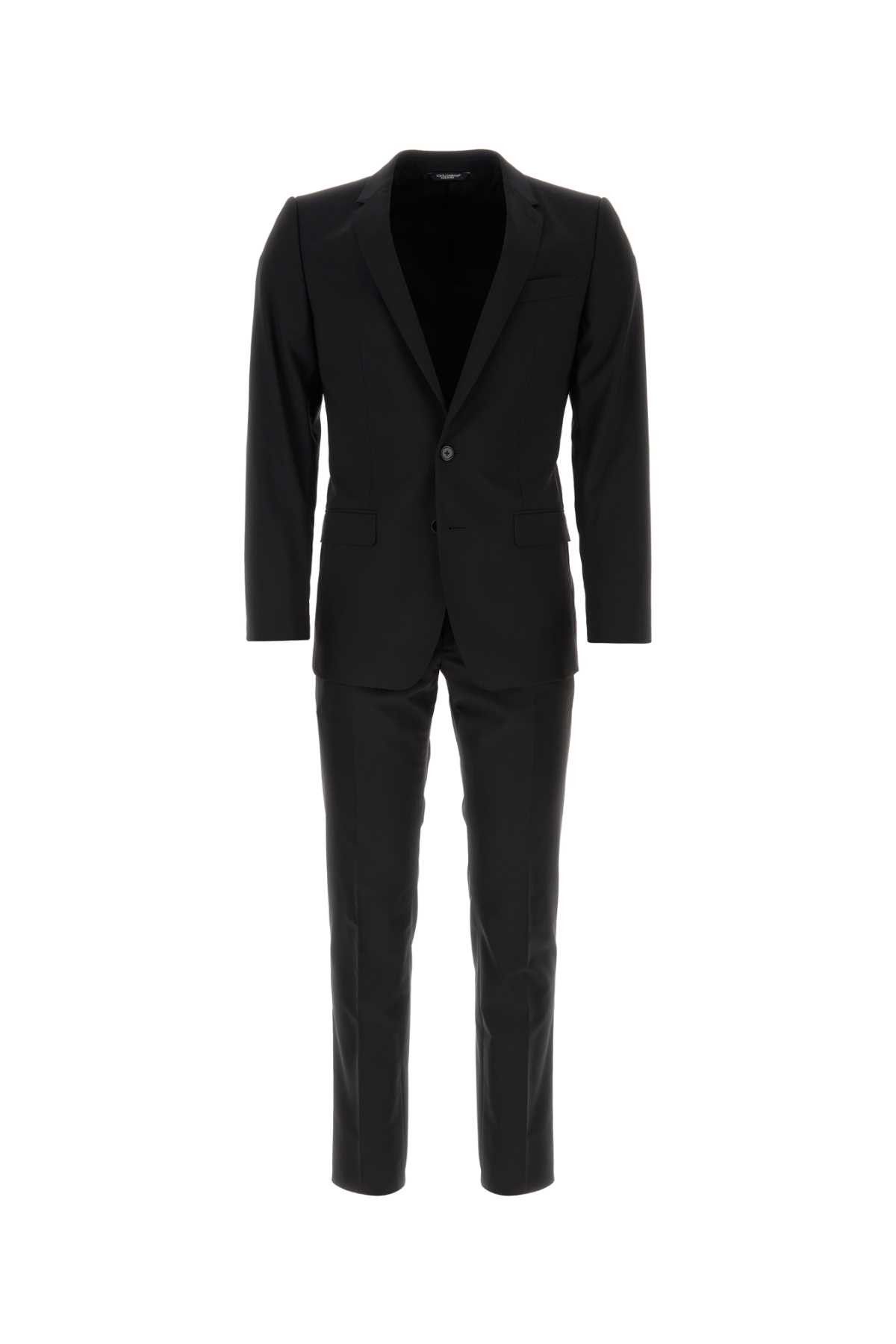 image of Dolce Gabbana Black Light Wool Martini Suit, Men's (Size XL)