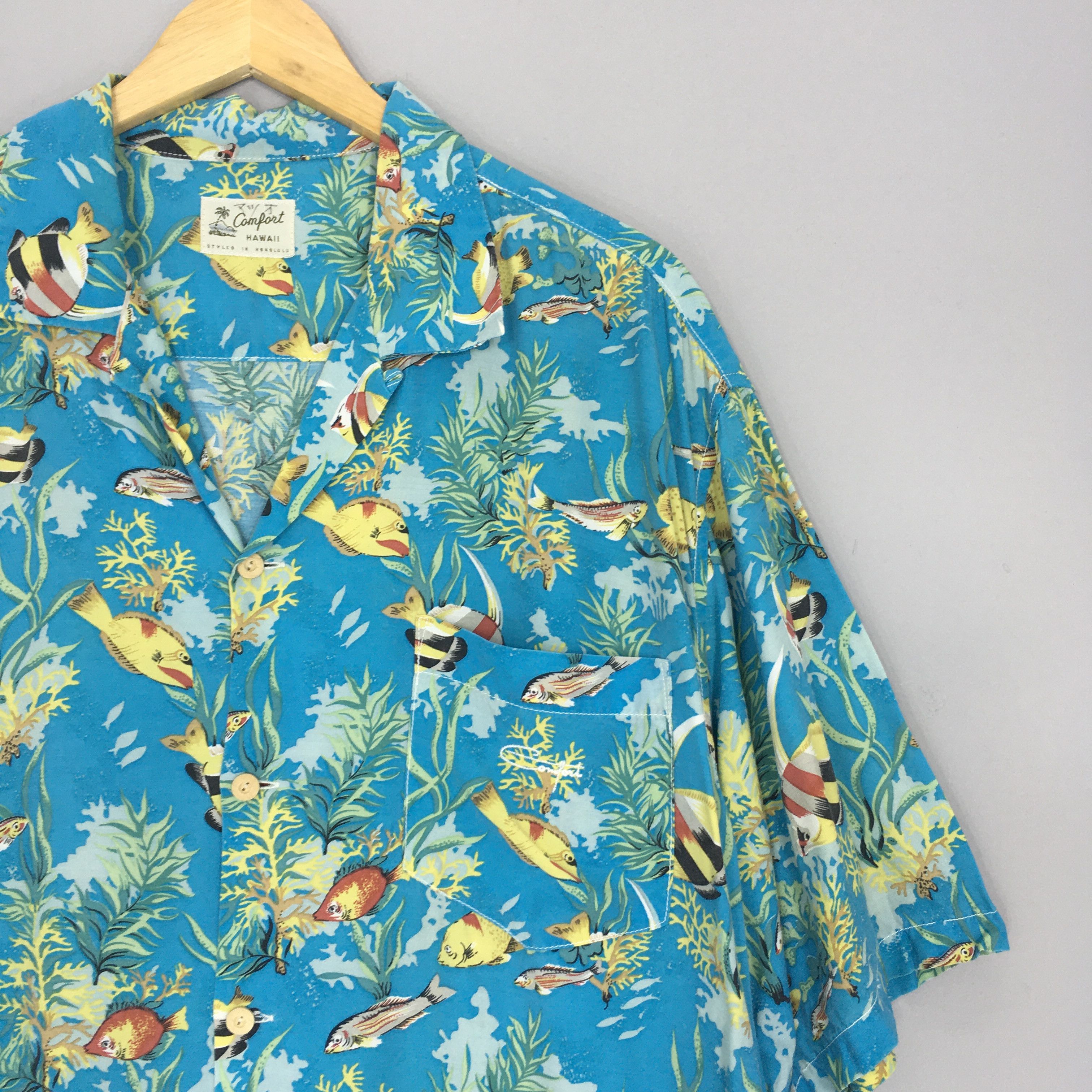 Sun Surf Vintage Aloha Hawaiian Japanese Fish Rayon Shirt XLarge Size US XL / EU 56 / 4 - 2 Thumbnail