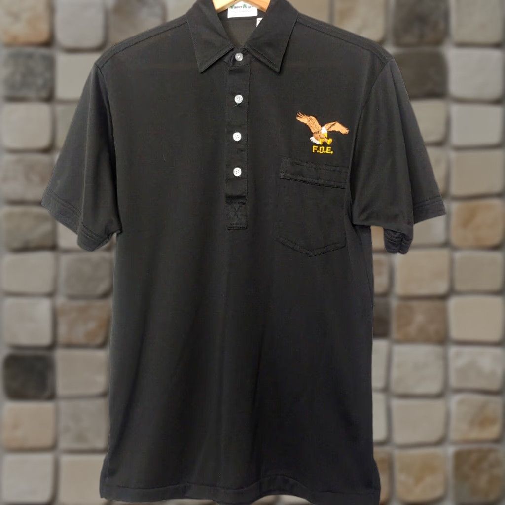Vintage VINTAGE FOE Fraternal Order Eagles Polo Shirt Small Black Winner Mate Sportswear EXAMPLE Size US S / EU 44-46 / 1 - 1 Thumbnail