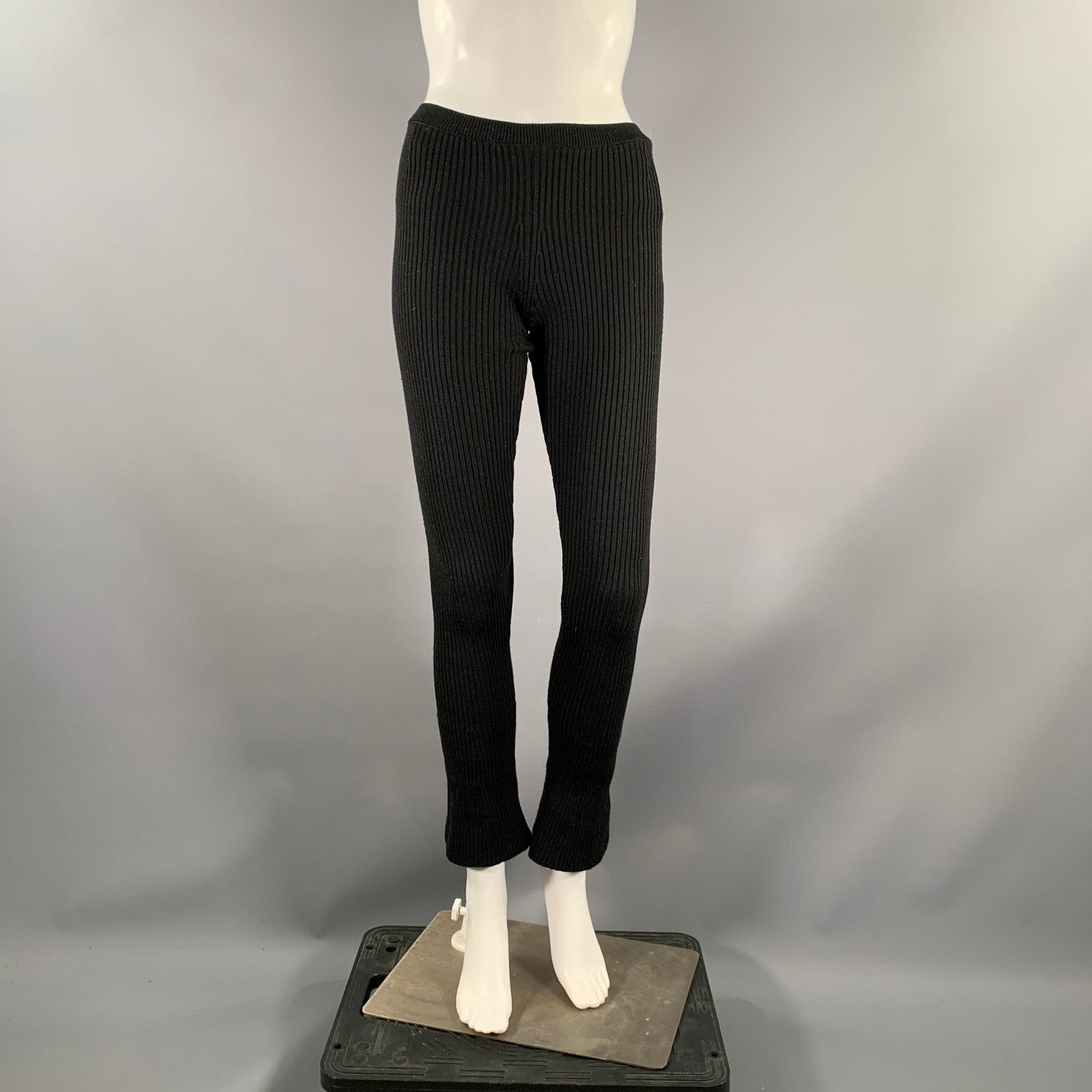 Prada PRADA Size 2 Black Wool Flared Leggings Size 26" / US 2 / IT 38 - 1 Thumbnail