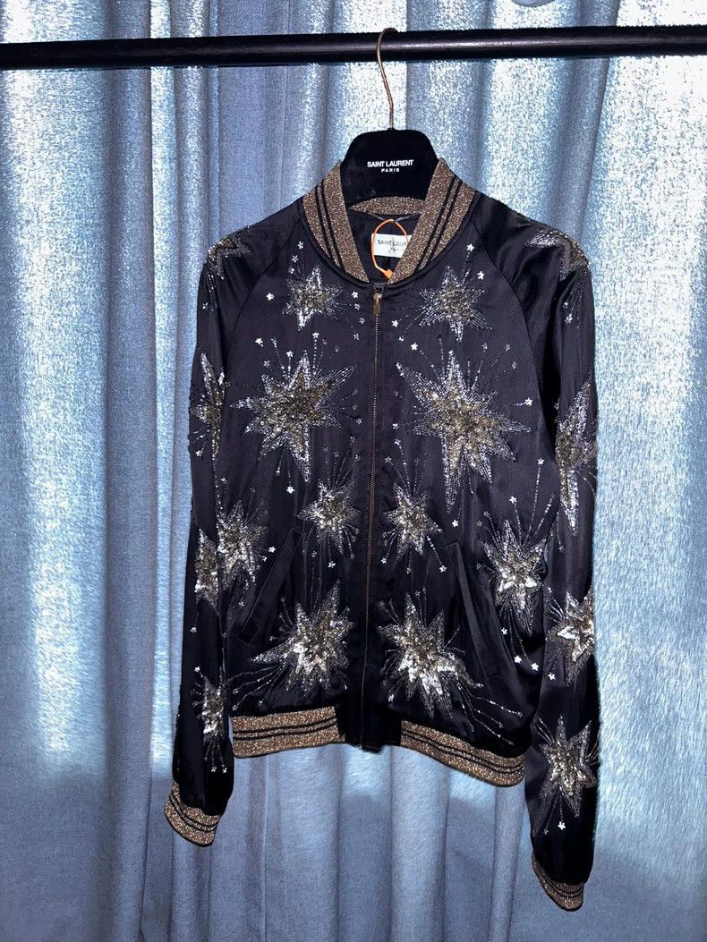 Saint Laurent Paris Saint Laurent Paris Saint Laurent Black Starry Jacket by H Size US L / EU 52-54 / 3 - 1 Thumbnail