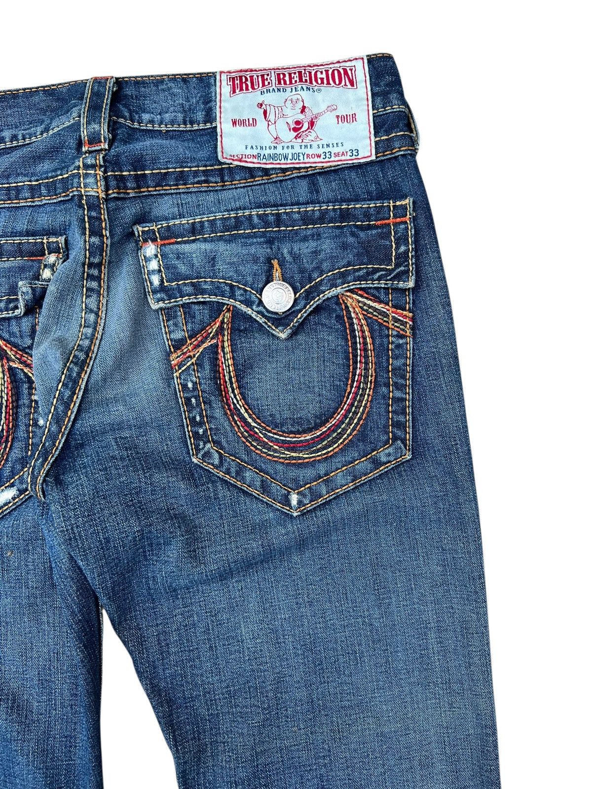 True Religion VTG Y2K True Religion Rainbow Joey Denim Super Flare Jeans Size US 33 - 18 Thumbnail