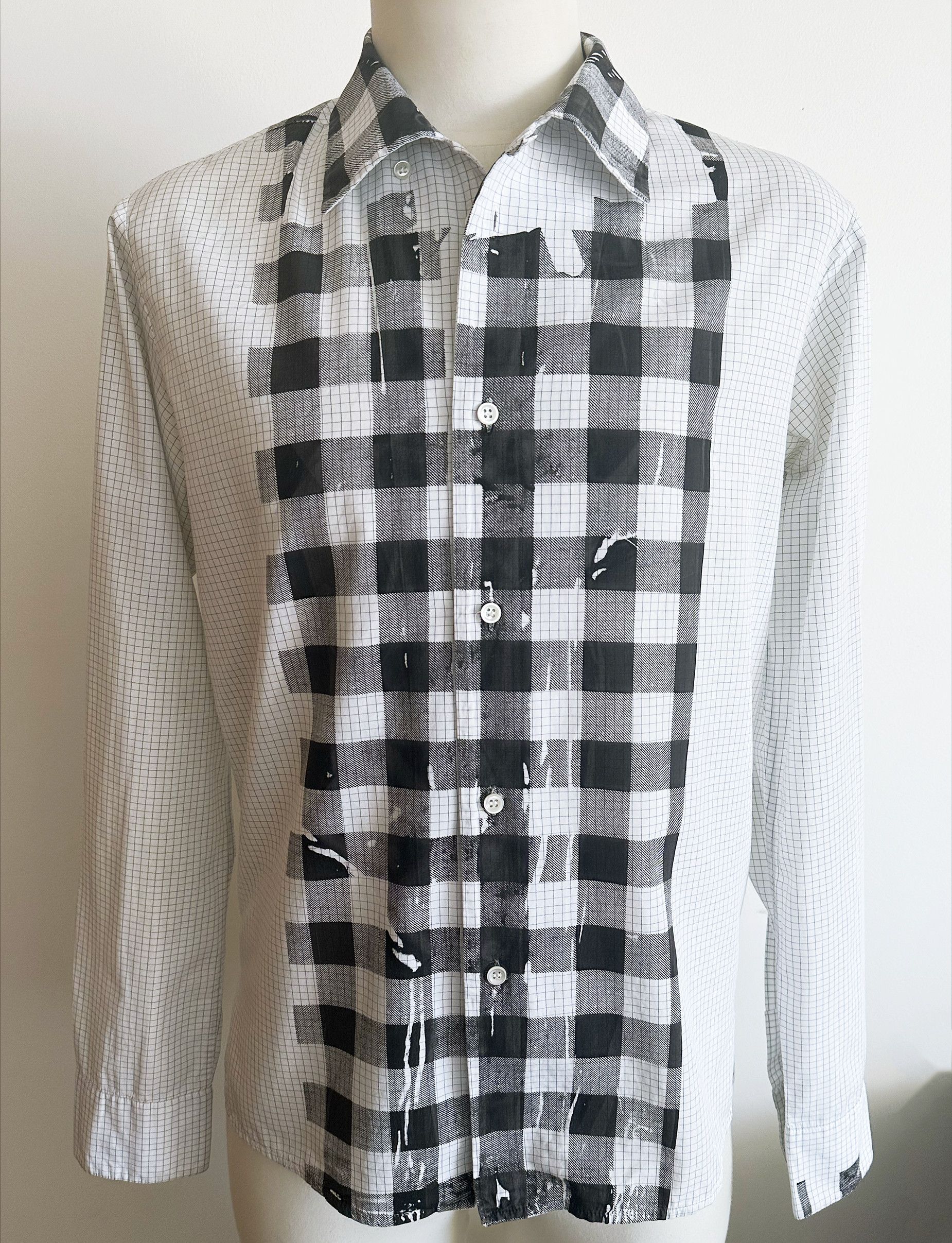 Maison Margiela Margiela Checkered Shirt with Black Checkered Print L 2004 Size US L / EU 52-54 / 3 - 3 Thumbnail