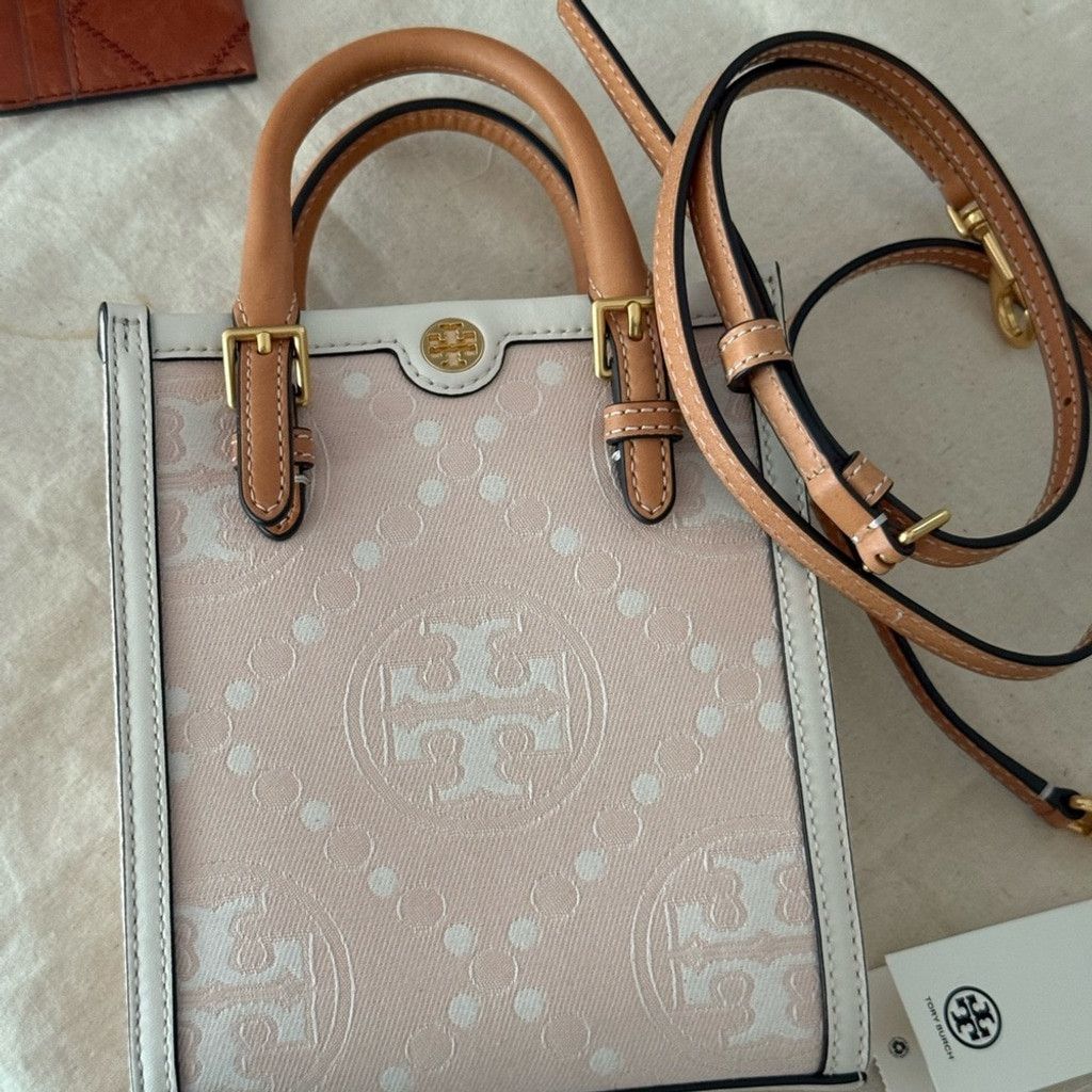 Tory Burch Tory Burch Mini T Monogram Perforated Leather Tote Crossbody Size ONE SIZE - 5 Thumbnail