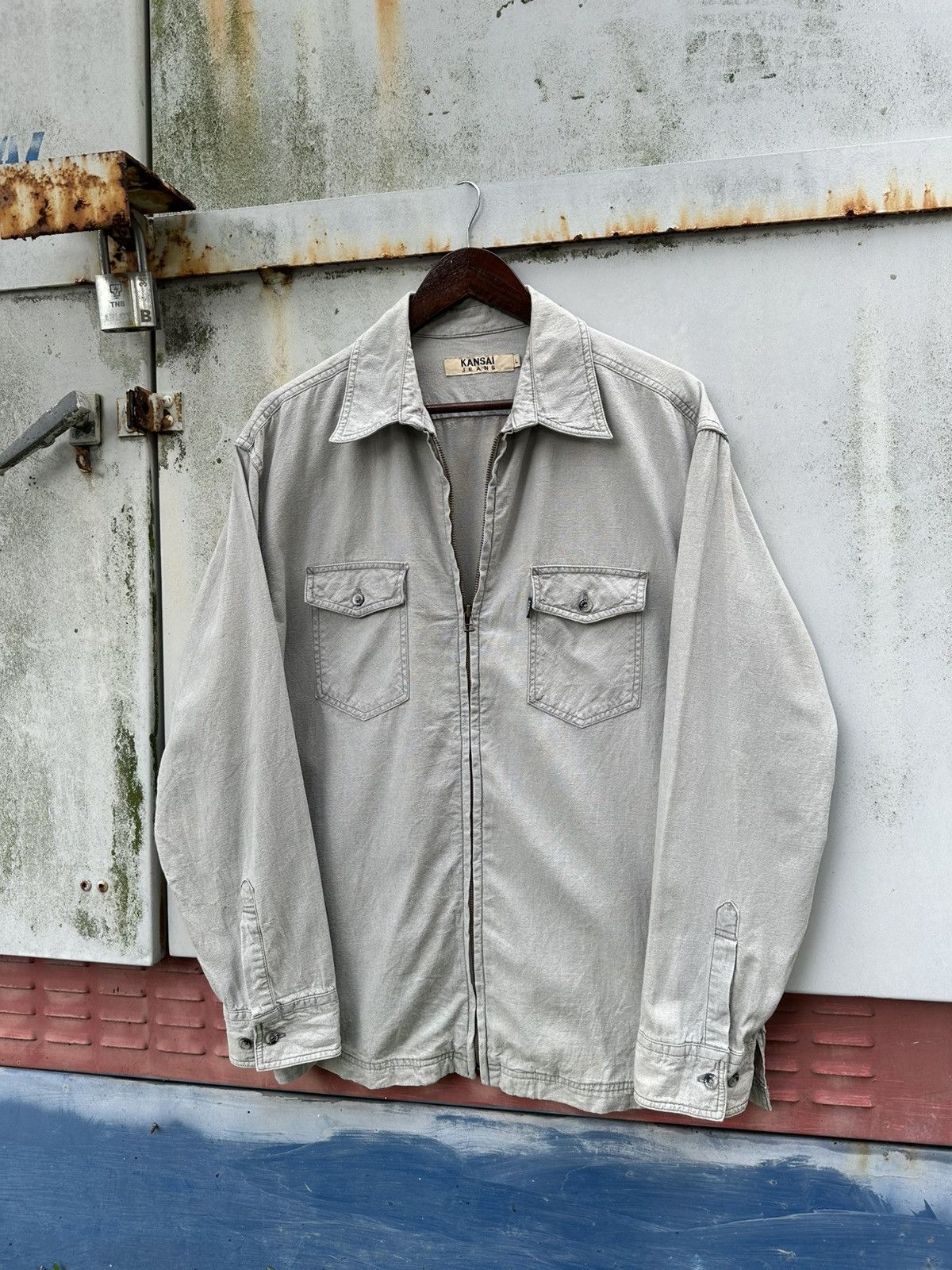 Kansai Yamamoto 👹Vintage 90s Kansai Yamamoto Zipper Shirt Size US L / EU 52-54 / 3 - 1 Thumbnail