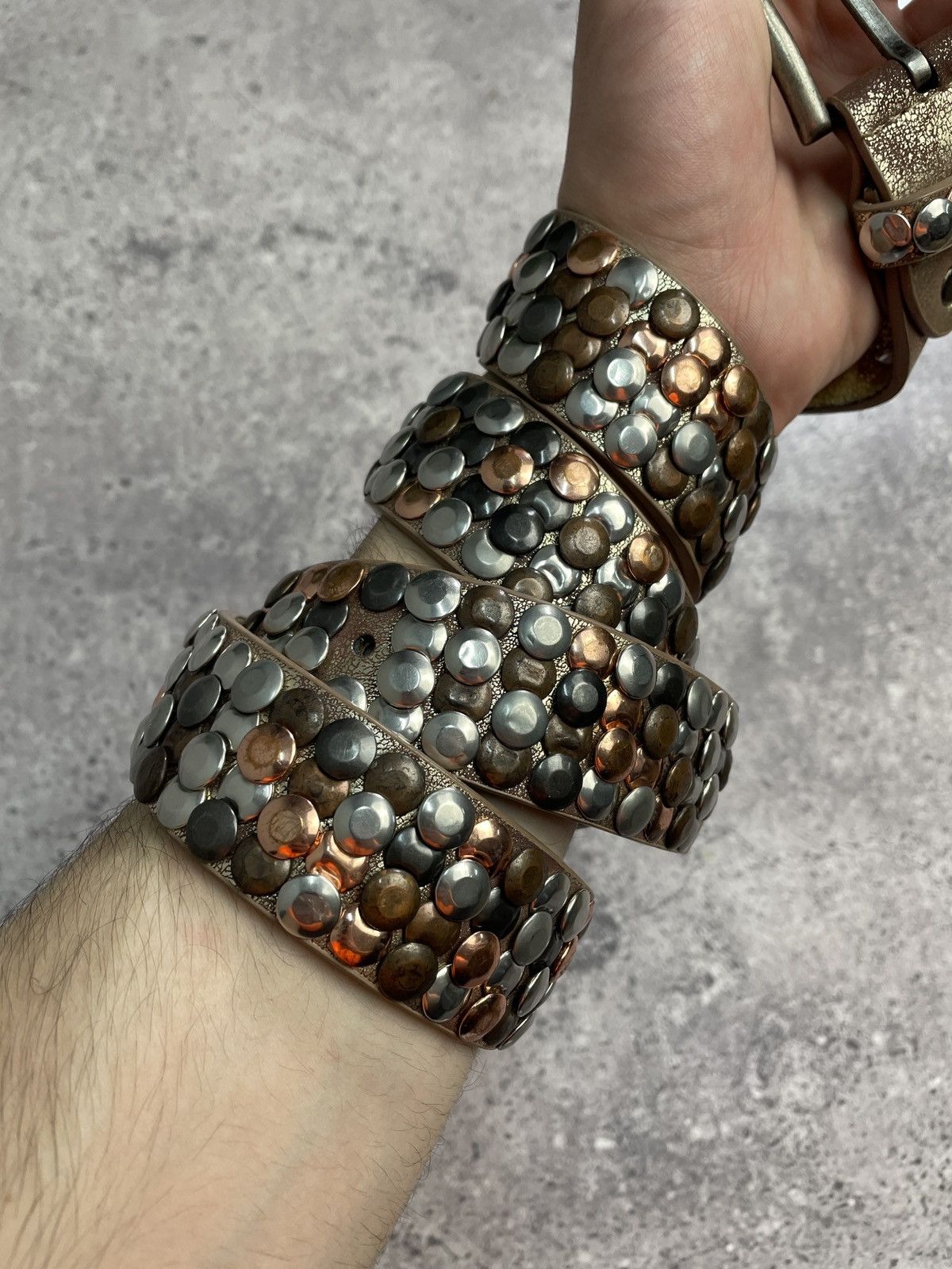 Hysteric Glamour Vintage Belt Y2K Rhinestones Punk Leather Belts size 34/36 Size 34 - 3 Thumbnail