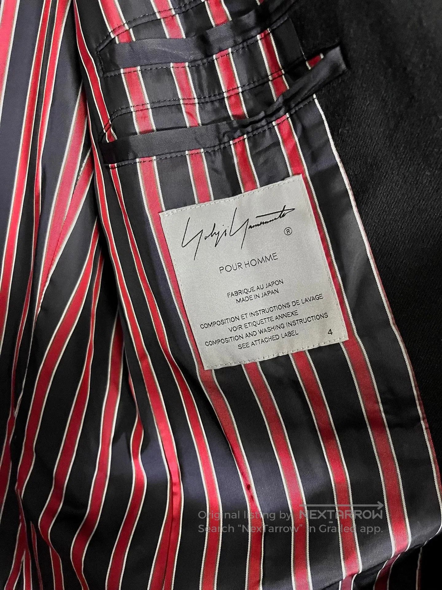 Yohji Yamamoto Yohji Yamamoto Black Striped Coat. Size US XL / EU 56 / 4 - 3 Thumbnail