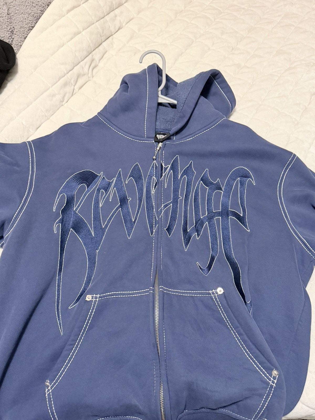 Revenge Revenge Blue Zip Contrast Hoodie Size US L / EU 52-54 / 3 - 1 Thumbnail
