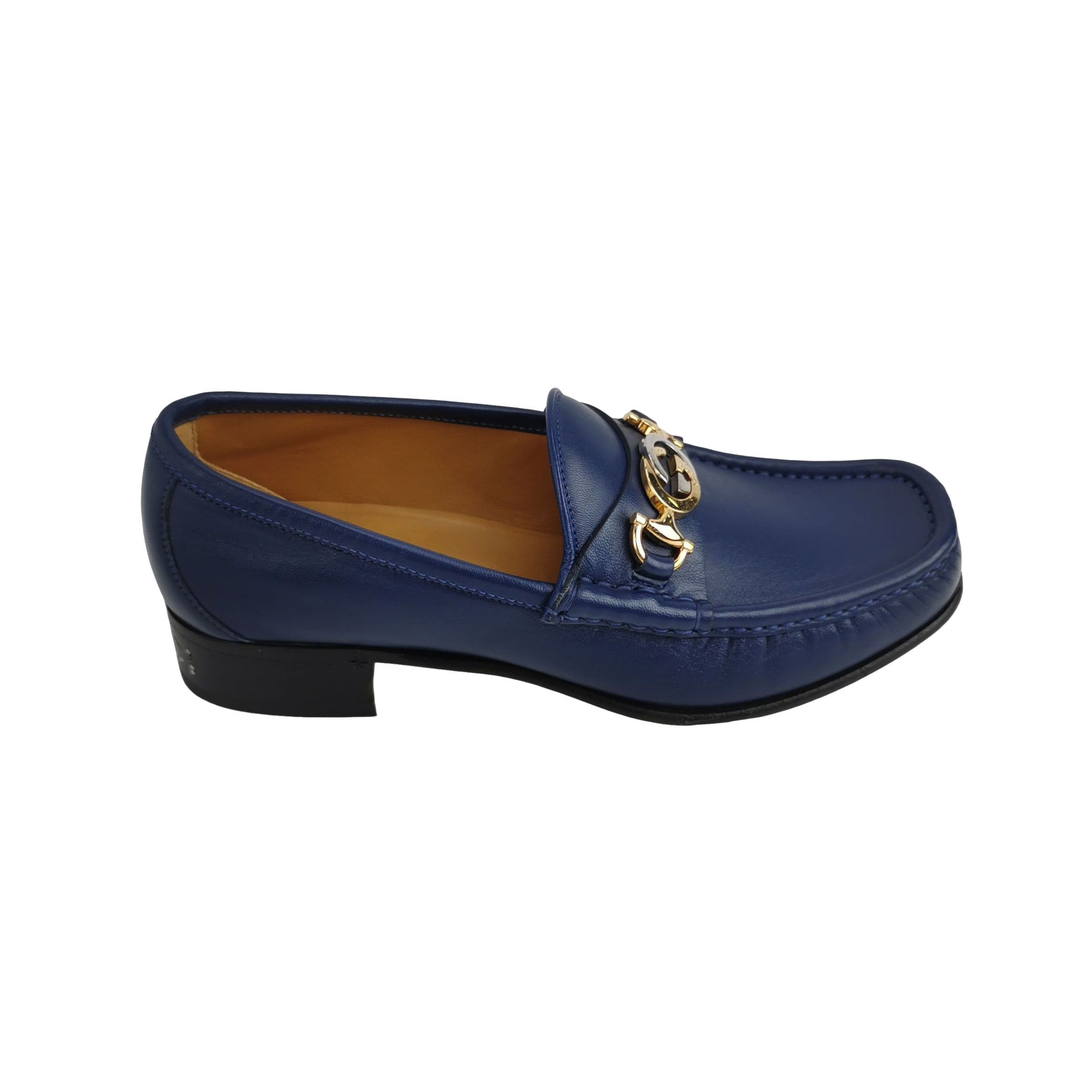 Gucci × Tom Ford Gucci Horsebit Driving Loafers Navy Blue Leather 