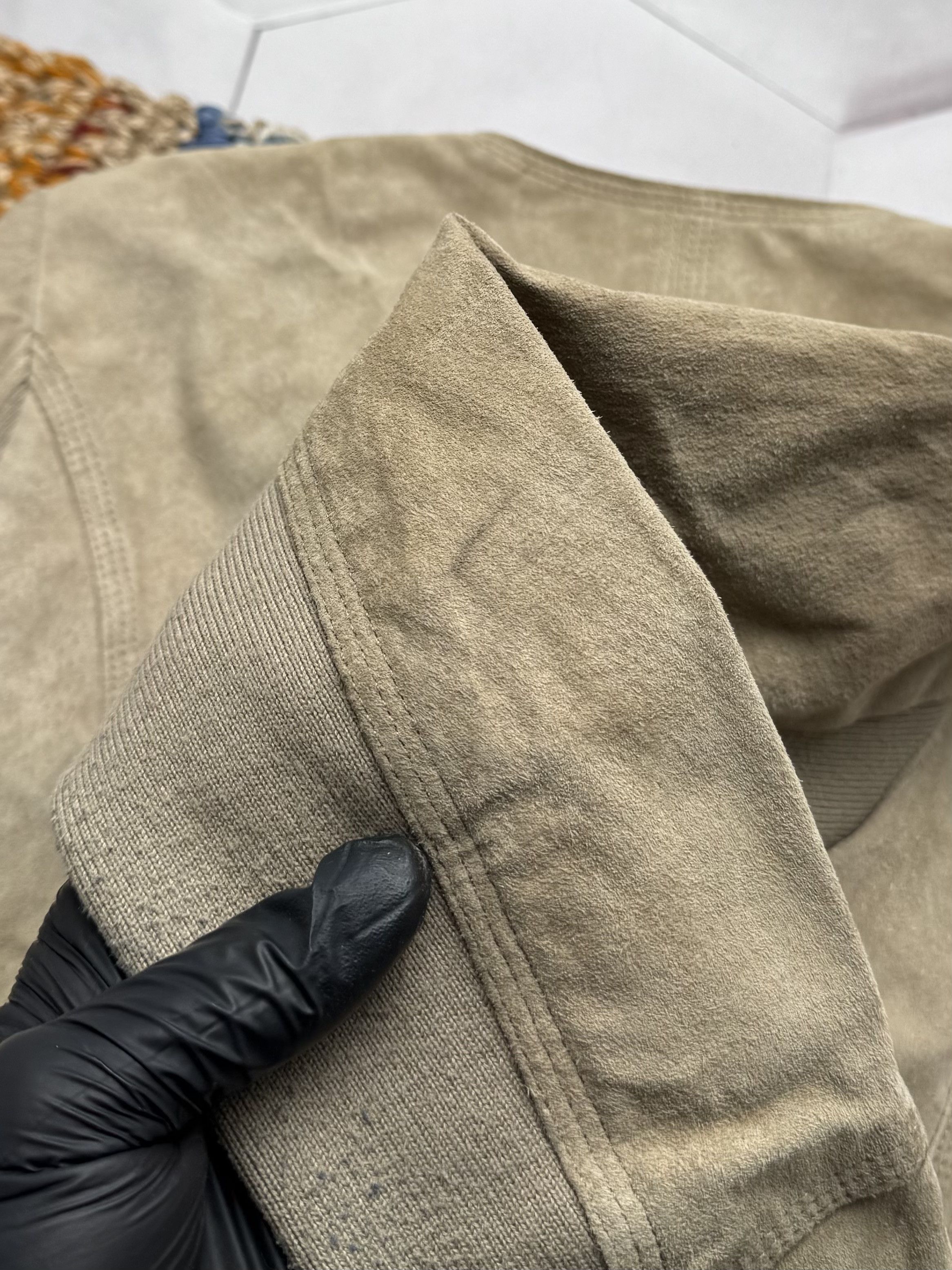 Vintage Vintage Beige Leather Jacket Cropped Zip Up Y2K Style (E4) Size XS / US 0-2 / IT 36-38 - 9 Thumbnail