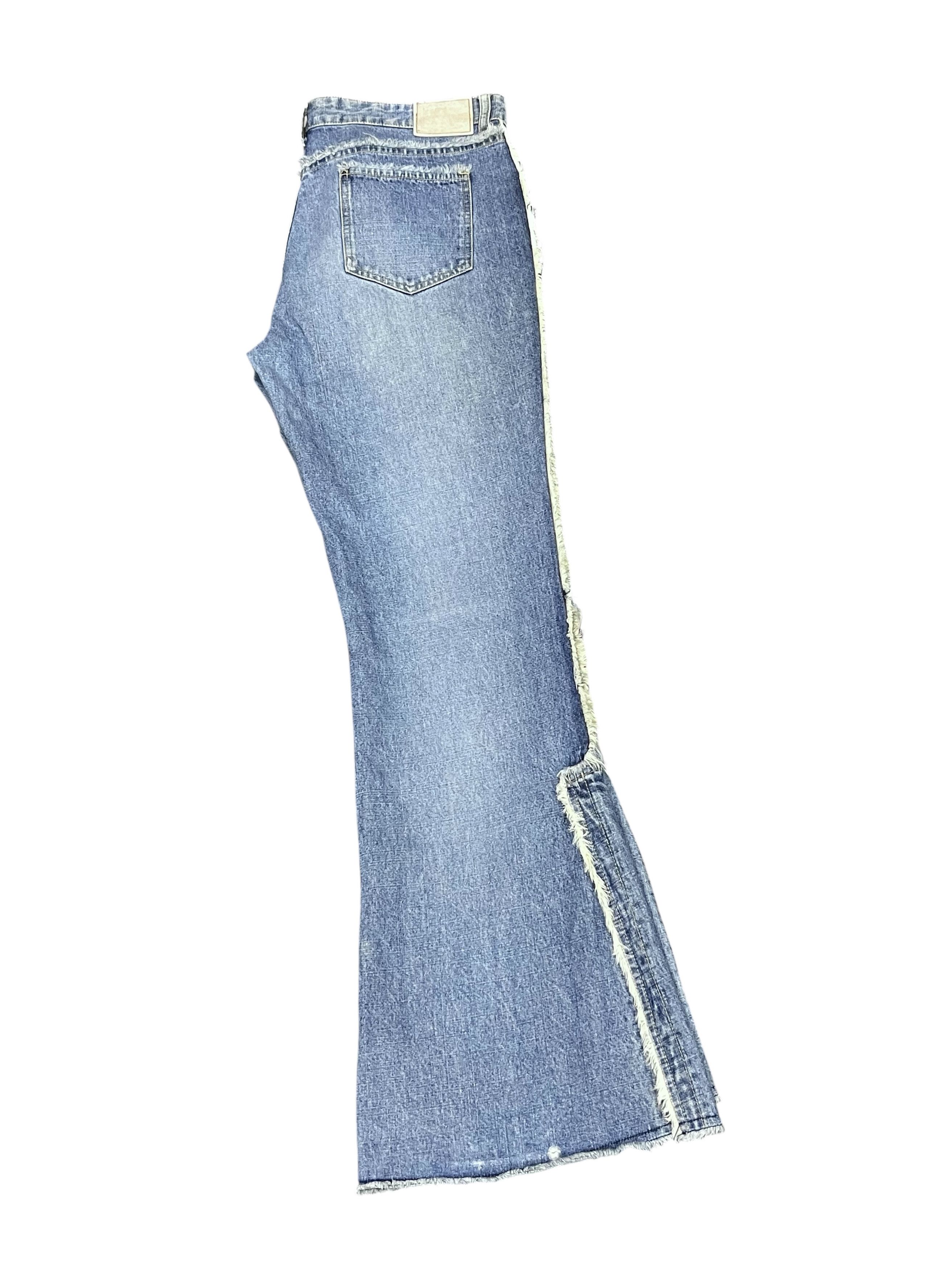 Japanese Brand Vtg Playchess Japan Hem Cut Side Flare Denim Light Wash Size 32" / US 10 / IT 46 - 10 Thumbnail