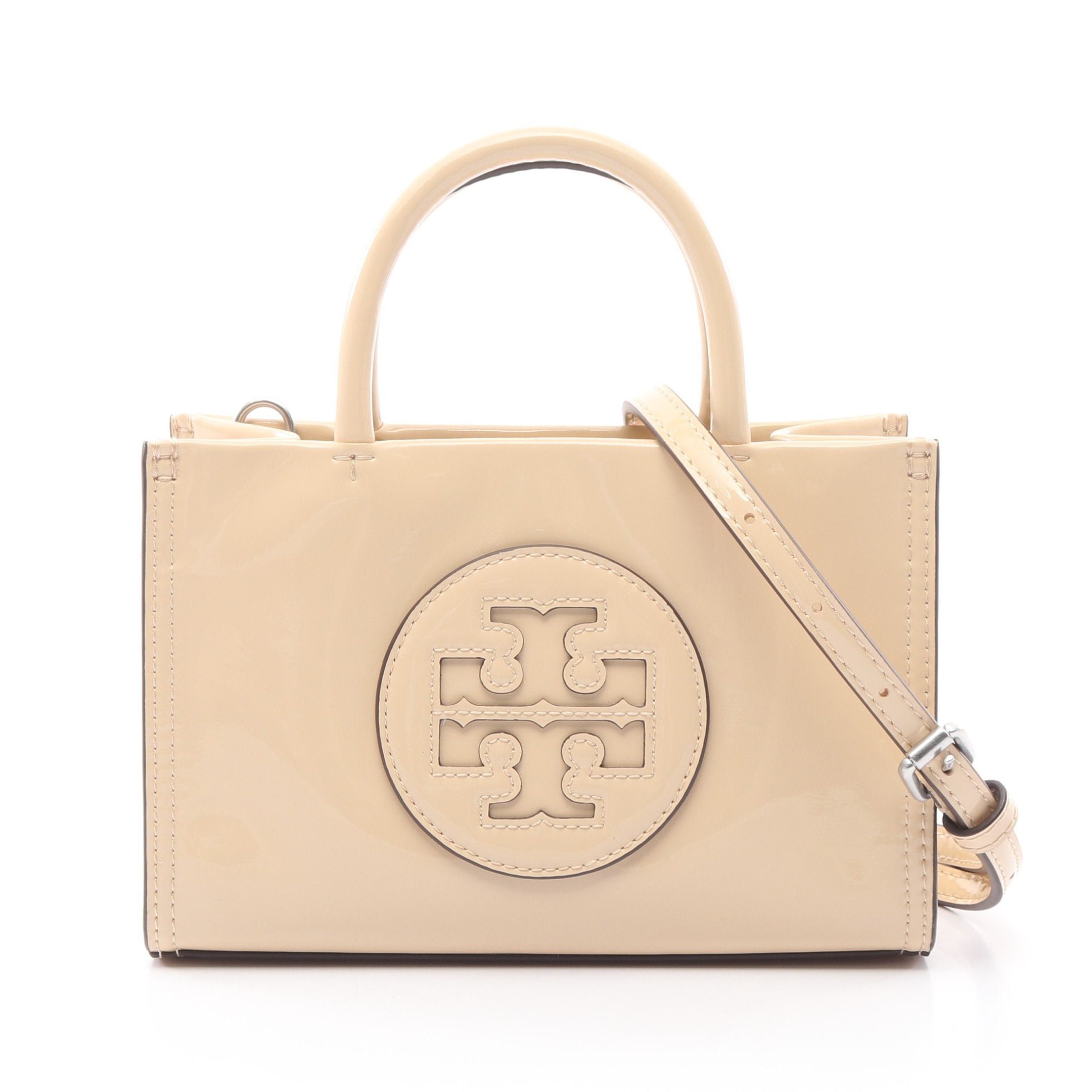 Tory Burch Tory Burch Ella Bio Mini Bag Handbag Fake Leather Light Beige Size ONE SIZE - 1 Thumbnail