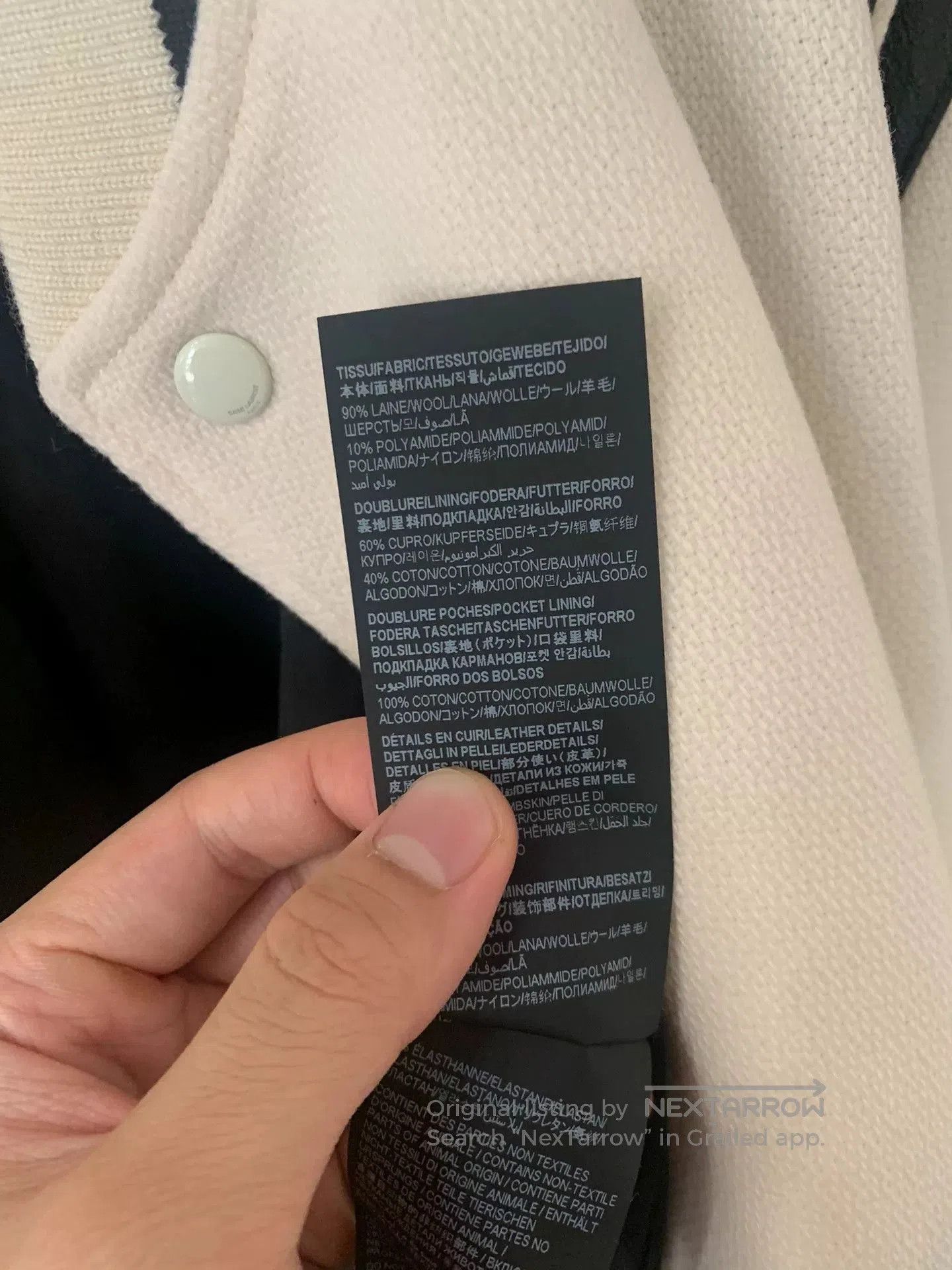 Saint Laurent Paris Saint Laurent White Leather Varsity Jacket. Size US L / EU 52-54 / 3 - 6 Thumbnail
