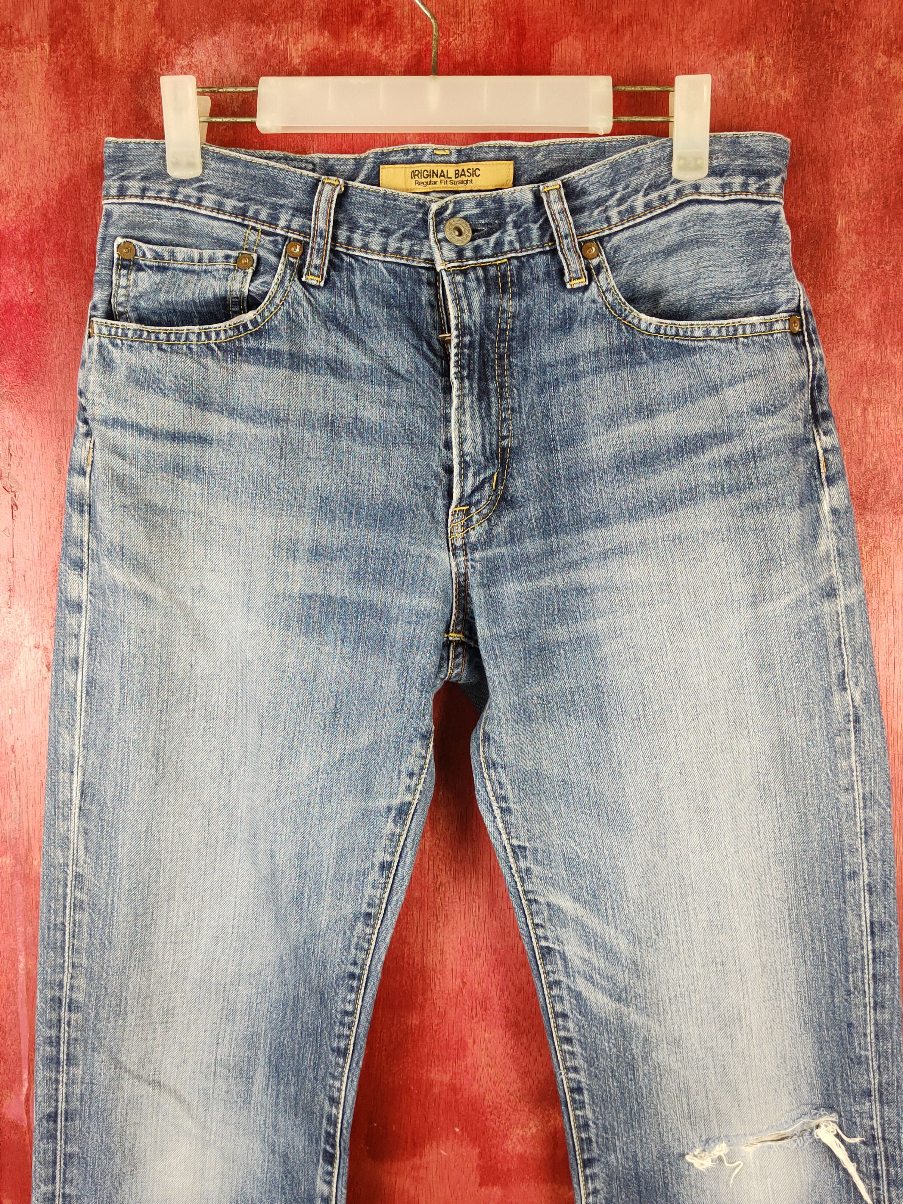 Japanese Brand Uniqlo Blue Distressed Multipocket Denim #S1612 Size US 31 - 2 Thumbnail
