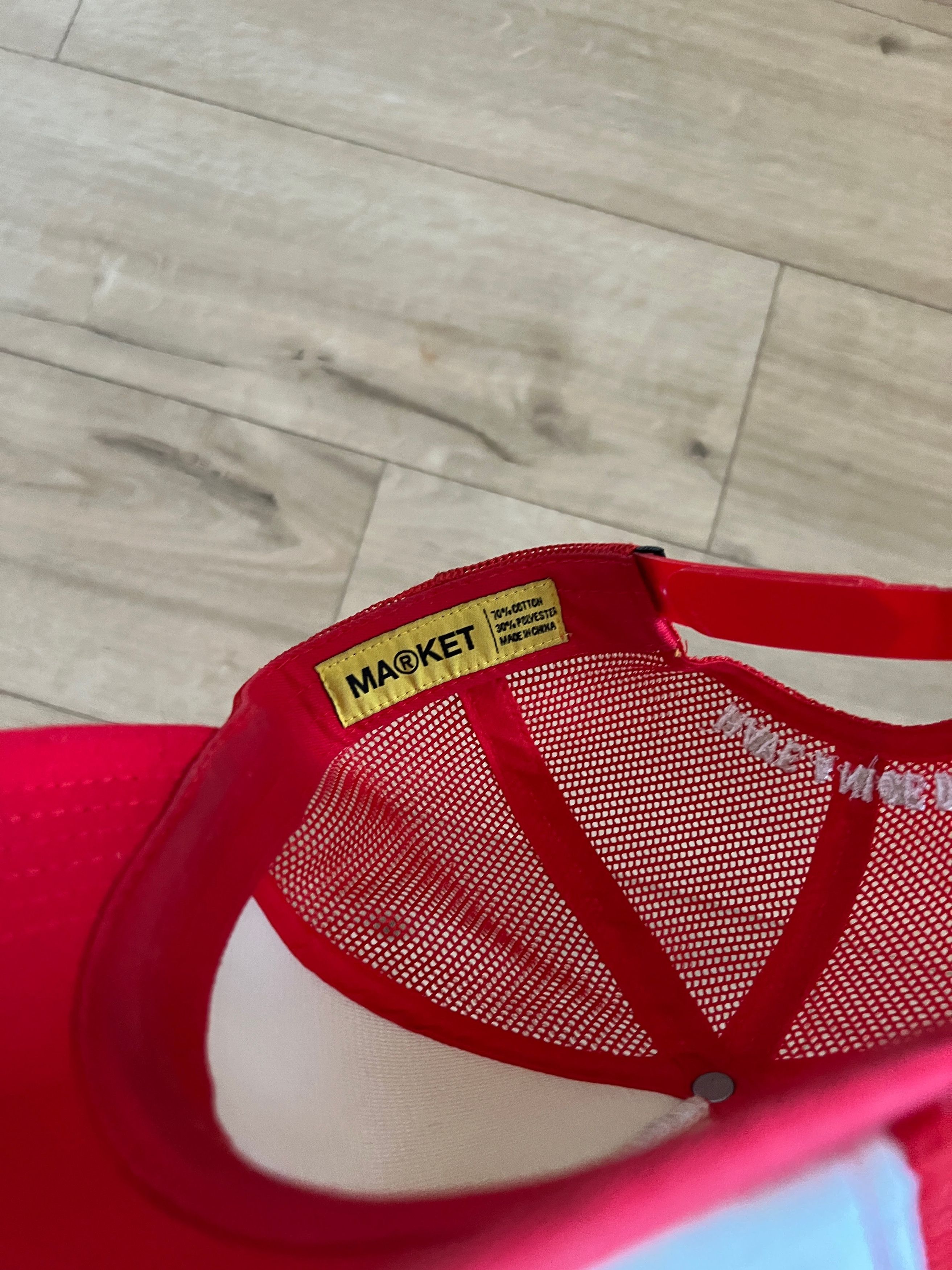 Market Market Red Rhinestone Mesh Trucker Hat – OS Size ONE SIZE - 3 Thumbnail