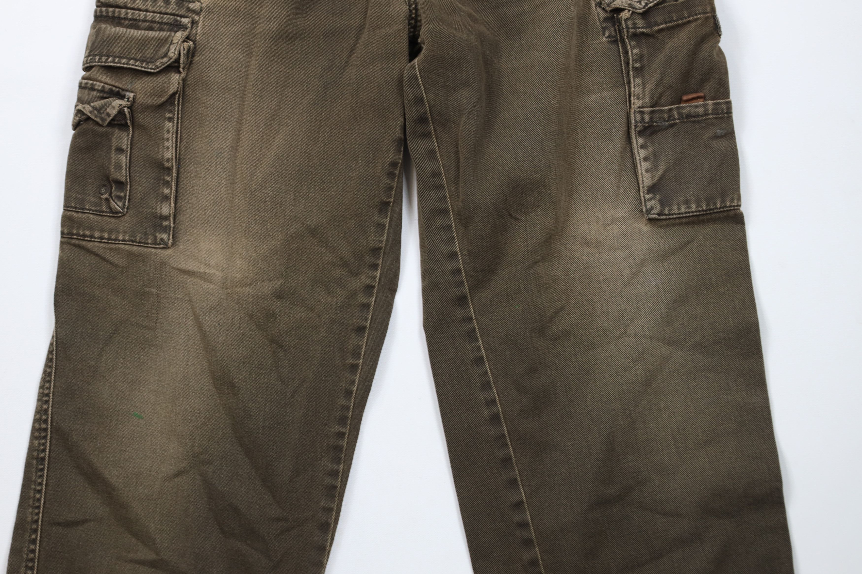 Vintage Vintage 90s Woolrich Wide Leg Denim Cargo Jeans Breen Cotton Size US 34 / EU 50 - 3 Thumbnail