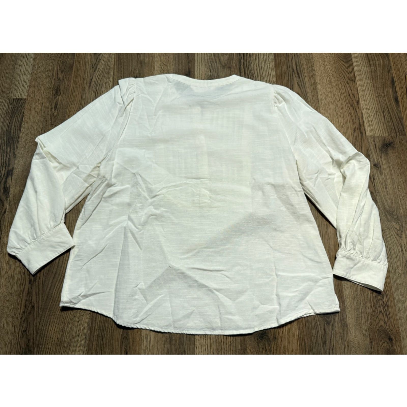 Vintage LC Lauren Conrad Shirt Women's Medium White Long Sleeve Shirt 1/4 Buttons Size M / US 6-8 / IT 42-44 - 2 Thumbnail