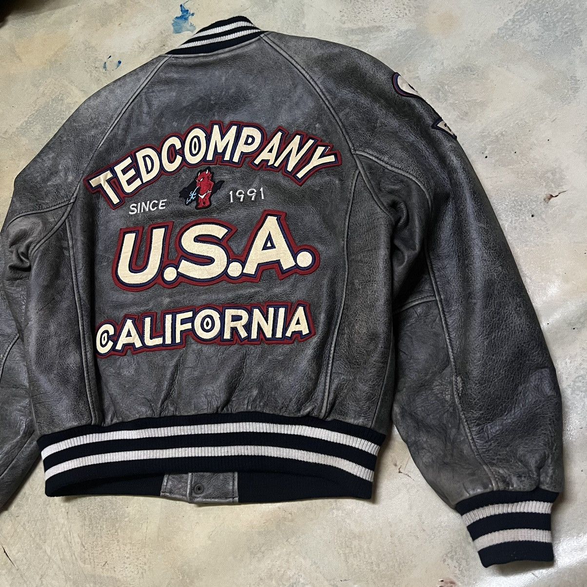 Tedman Vintage Rare Ted Company Leather Varsity Jacket Size US M / EU 48-50 / 2 - 16 Thumbnail
