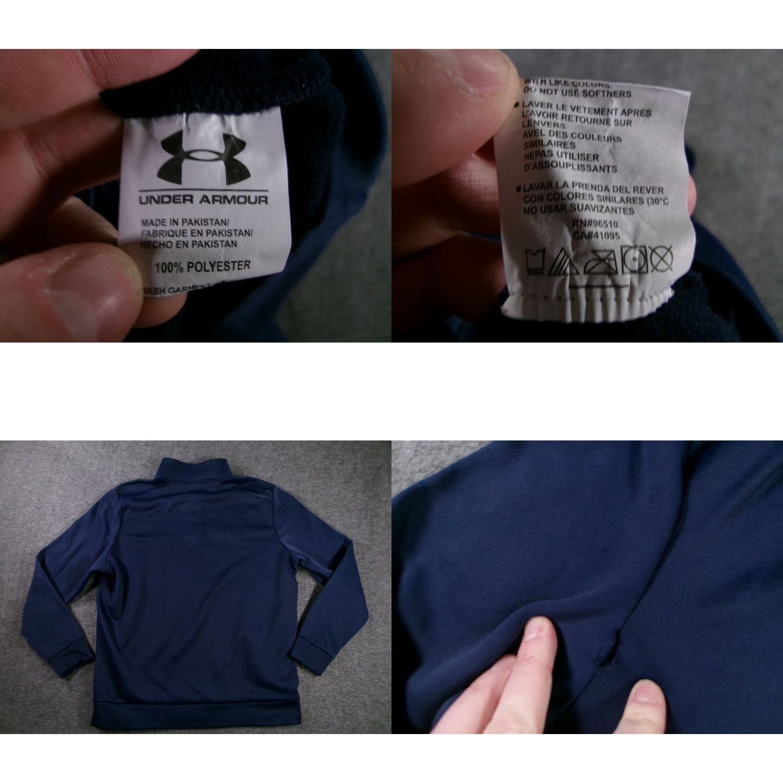 Under Armour VINTAGE Under Armour Pullover Mens L Navy Loose Quarter Zip Fleece Top Performance Size US L / EU 52-54 / 3 - 8 Thumbnail