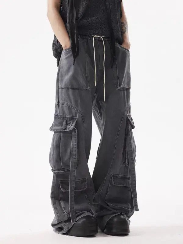 VIBE Vintage Street Multi-Pocket Hip Hop Casual Work Pants Size US 32 / EU 48 - 1 Thumbnail