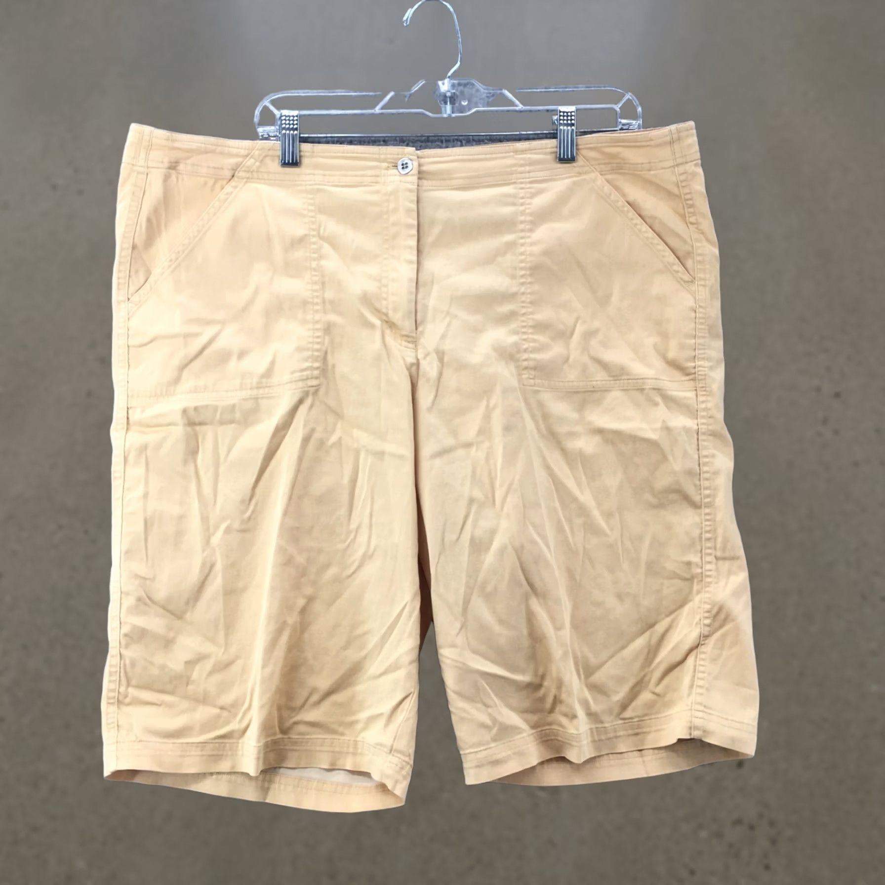 Vintage Chicos Chino Shorts Mens 41 Yellow Flat Front Mid Rise Pockets Zip Fly Casual Size US 41 - 1 Thumbnail