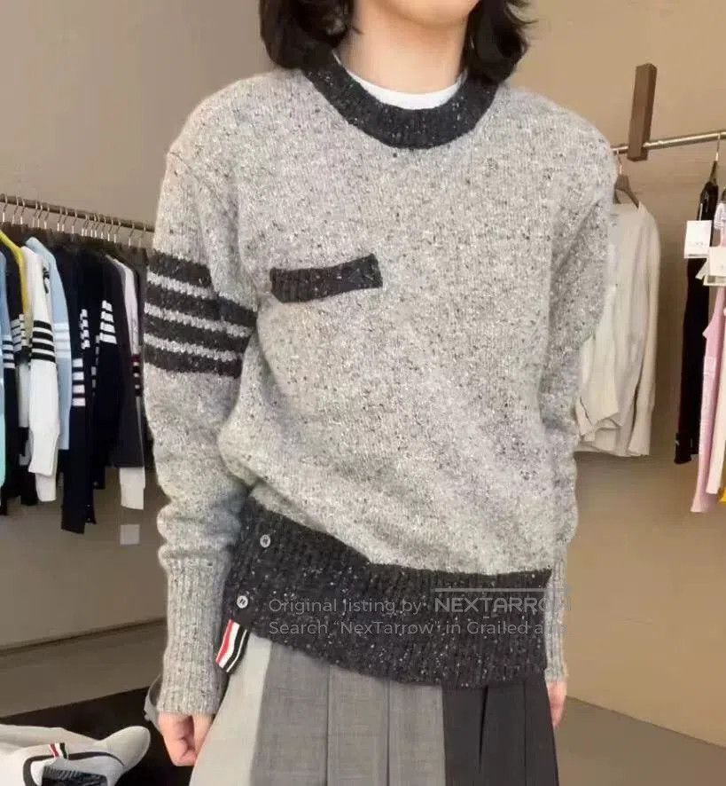 Thom Browne thom browne gray wool crewneck sweater. Size US M / EU 48-50 / 2 - 8 Thumbnail