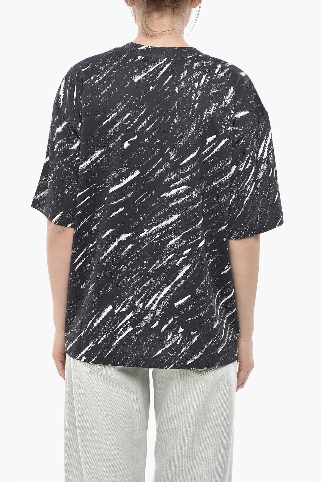 Marni og1mm0326 Printed Cotton T-Shirt in Black Size S / US 4 / IT 40 - 2 Thumbnail