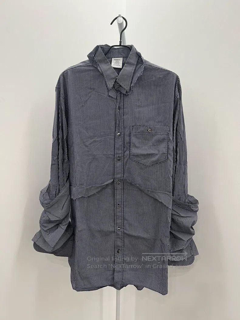 Vetements Vetements Blue Plaid Shirt Fake Two Piece Cutout Patched D Size US XS / EU 42 / 0 - 1 Thumbnail