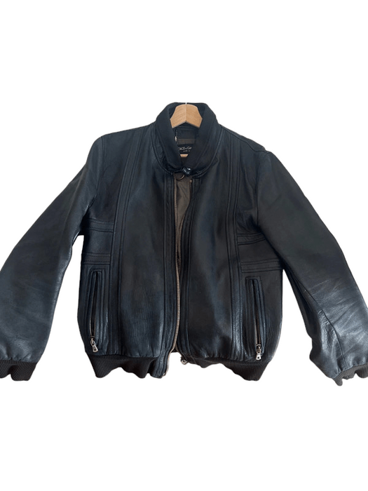 Dolce & Gabbana Dolce&Gabbana Black Navy Leather Zipped Men Jacket