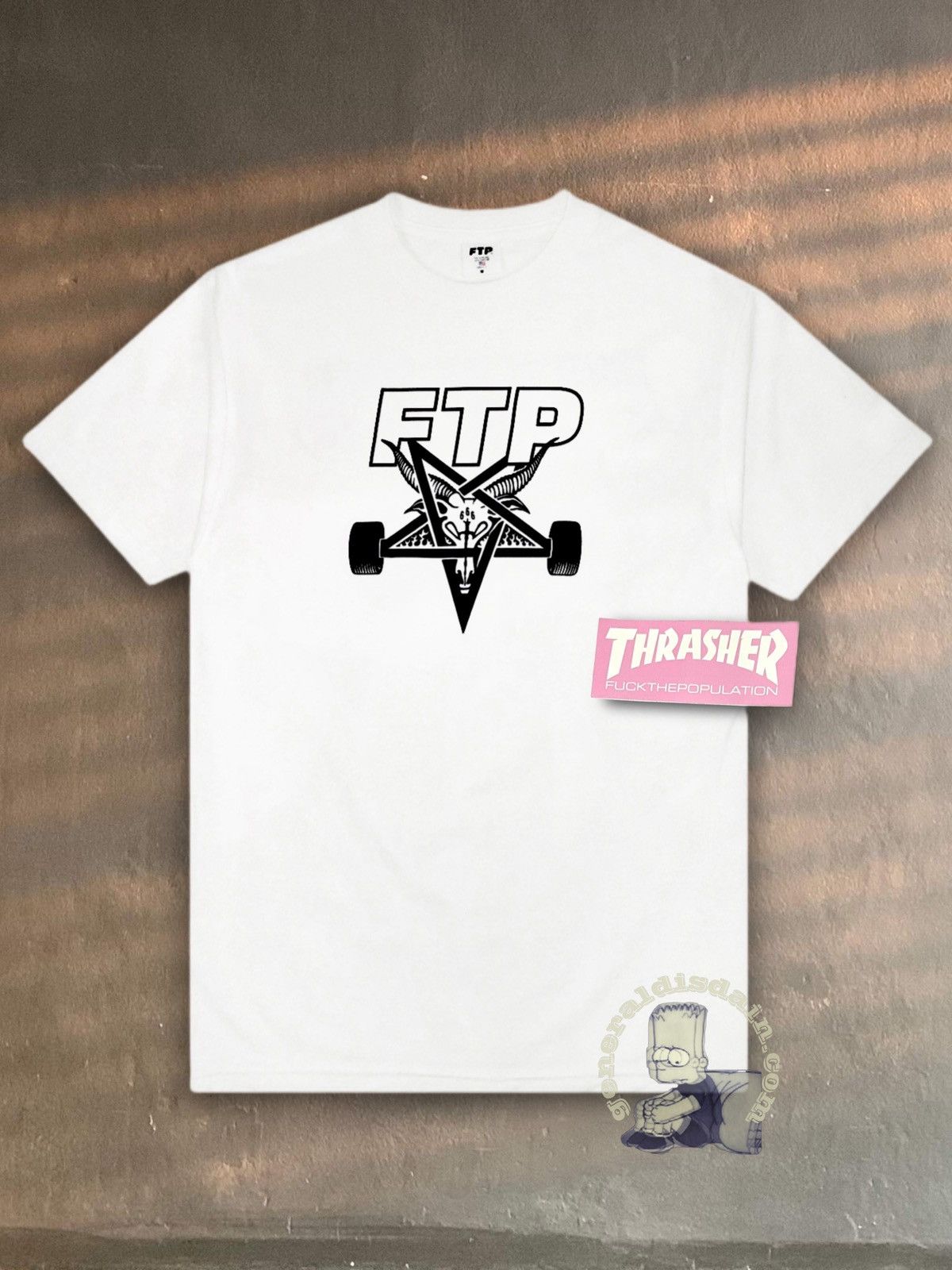 Fuck The Population × Thrasher 𖤐 FTP x THRASHER SKATEGOAT T goat pentagram suicideboys g59 Size US M / EU 48-50 / 2 - 10 Thumbnail