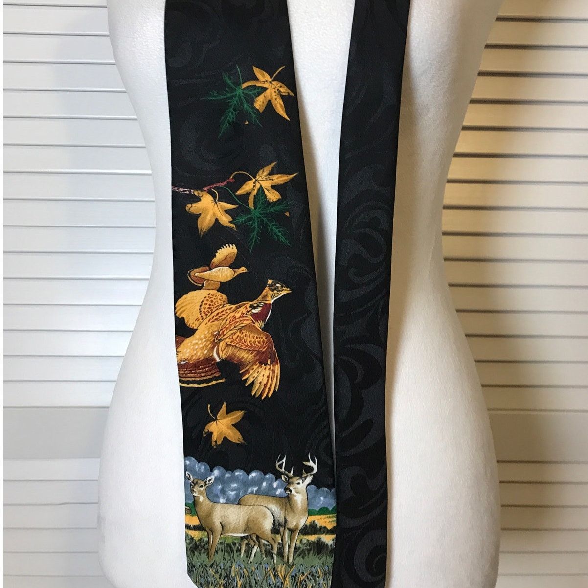 Other Reed St. James Birds Deer Hunting Classic Wide Men Necktie Size ONE SIZE - 3 Thumbnail