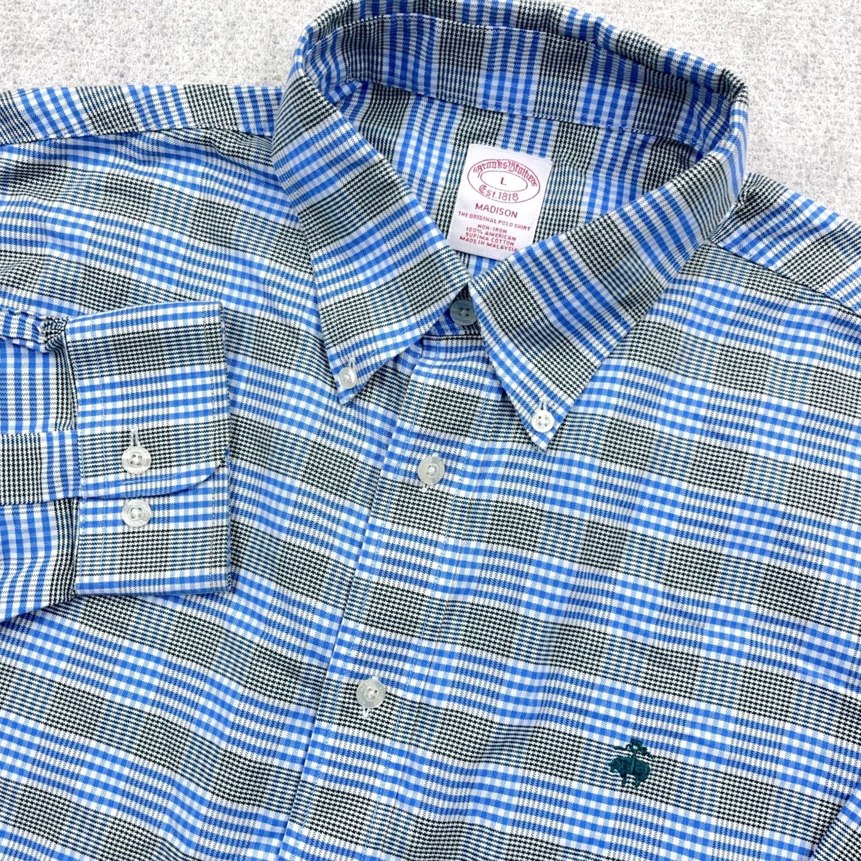 Brooks Brothers Brooks Brothers Shirt Men L Blue Button-Up Oxford Cloth Regent OCBD Casual Preppy Modern 90s? (Note: retro and event terms not in original) Size US L / EU 52-54 / 3 - 2 Thumbnail