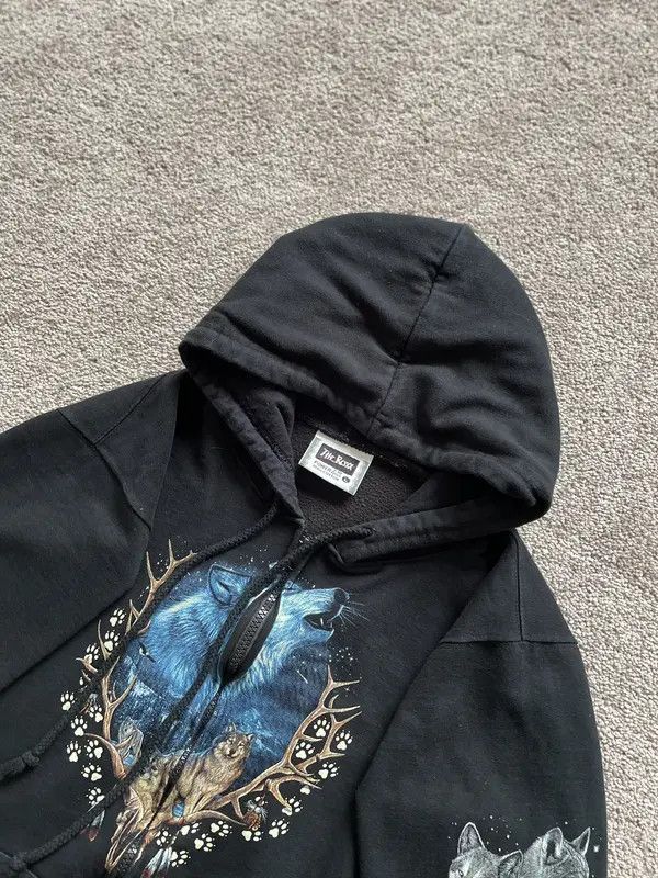 Japanese Brand × Vintage Vintage 90s All Over Wolf Graphic Zip-Up Hoodie Size US S / EU 44-46 / 1 - 5 Thumbnail