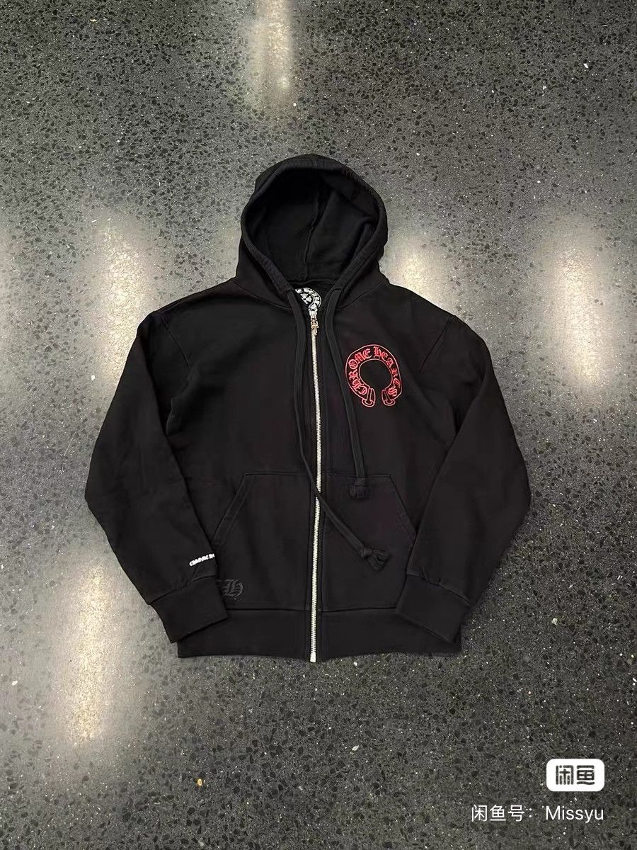 Chrome Hearts CHROME HEARTS Size S Red horseshoe logo zipper coat black Size US S / EU 44-46 / 1 - 1 Thumbnail