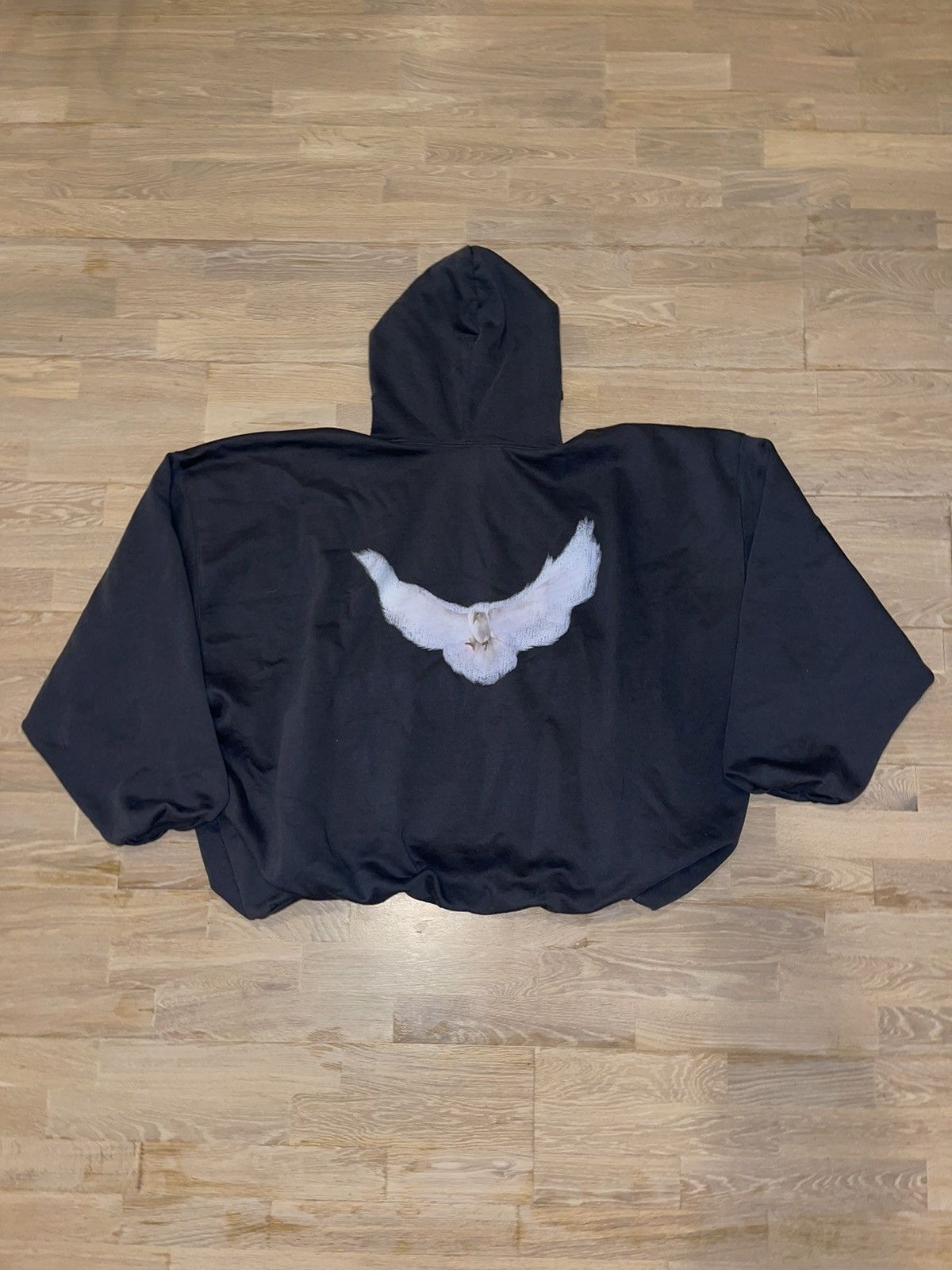 Image of Yeezy Gap Balenciaga Dove Hoodie Black, Men's (Size 2XL)