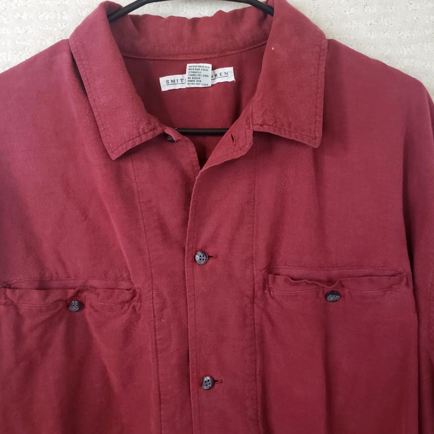 Vintage Smith & Hawken Chamois Flannel Shirt Mens L Red Button Up Outdoor Hunting Size US L / EU 52-54 / 3 - 3 Thumbnail