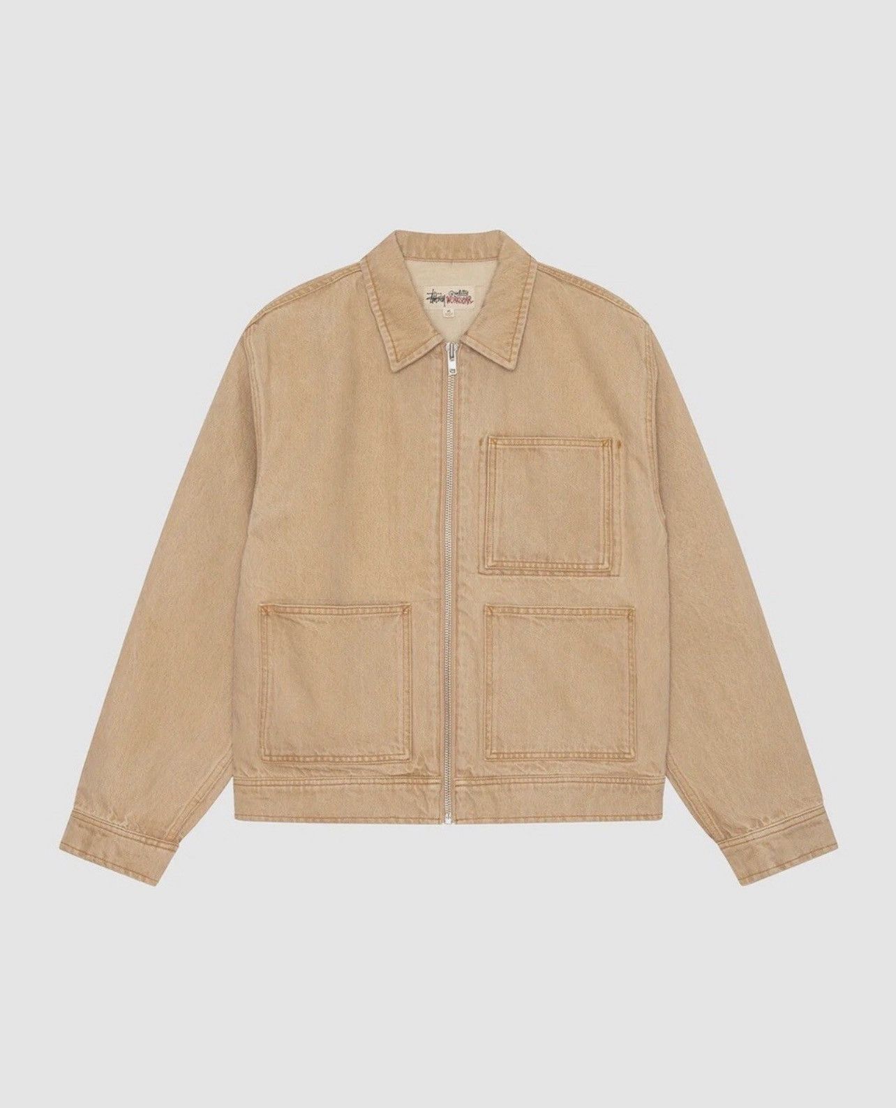 Stussy Stussy Denim Zip Up Work Jacket “Sand” Medium Size US M / EU 48-50 / 2 - 1 Thumbnail