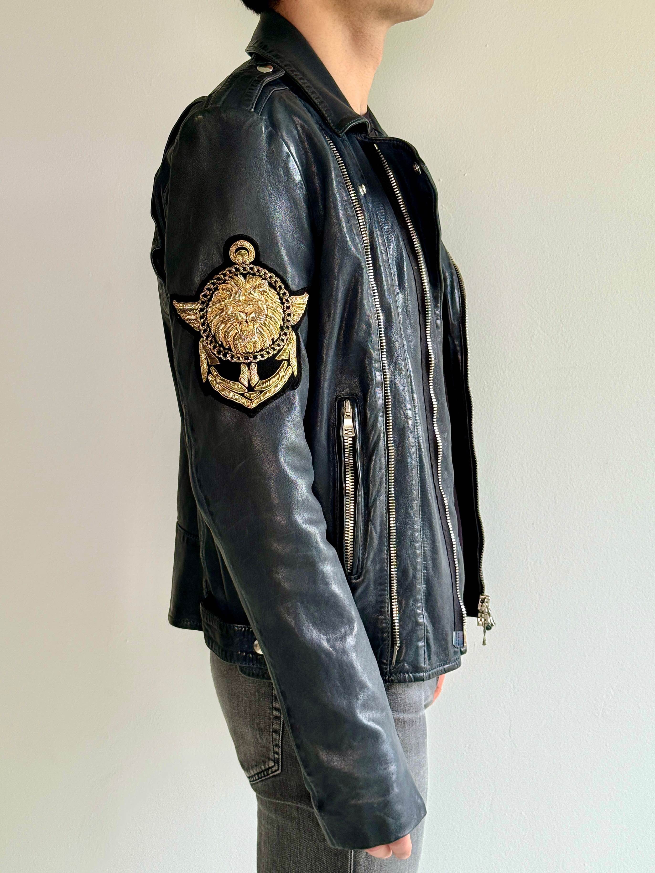 Balmain Balmain SS2014 Embroidered Patch Leather Biker Jacket Size US M / EU 48-50 / 2 - 6 Thumbnail
