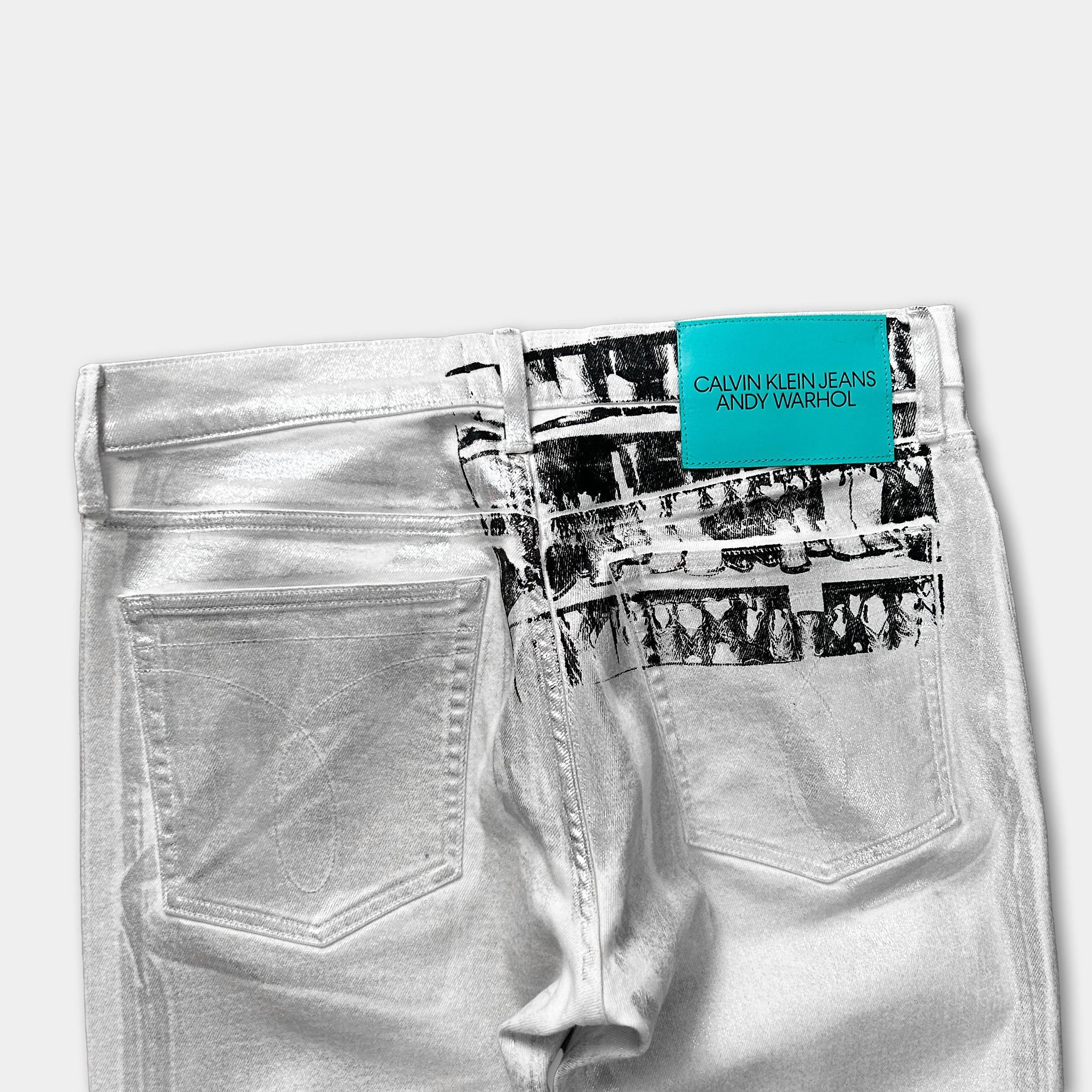 Calvin Klein Calvin Klein x Andy Warhol Silver Jeans Size US 30 / EU 46 - 4 Thumbnail