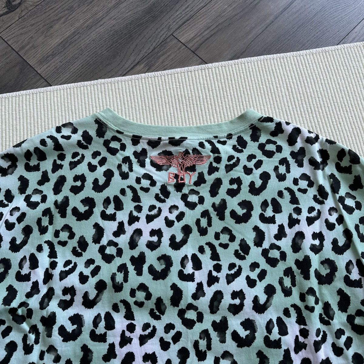 Boy London BOY LONDON Leopard Print Butterfly Effect Mint Green Tshirt Size US L / EU 52-54 / 3 - 5 Thumbnail