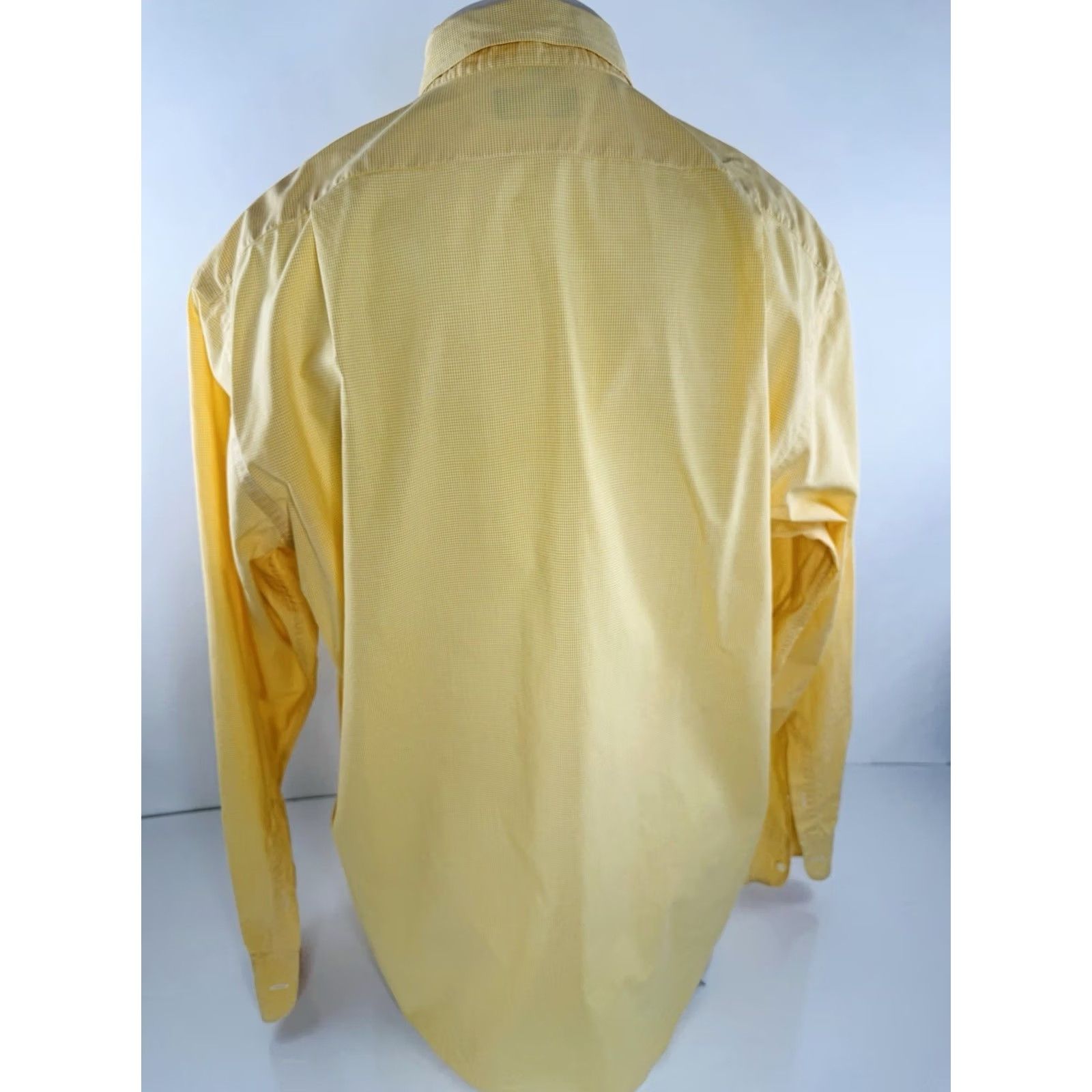 Ralph Lauren RALPH LAUREN ITALY PURPLE LABEL Micro Check Plaid Shirt Mens XL Yellow / White Size US XL / EU 56 / 4 - 2 Thumbnail