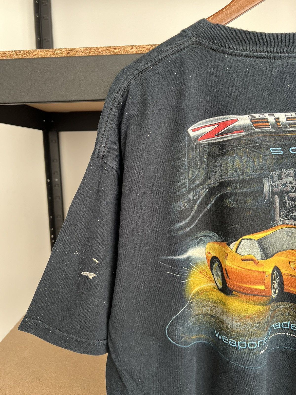 Vintage Vintage 2000s Chevrolet Corvette Z06 505 HP Black T-shirt Size US XL / EU 56 / 4 - 25 Thumbnail
