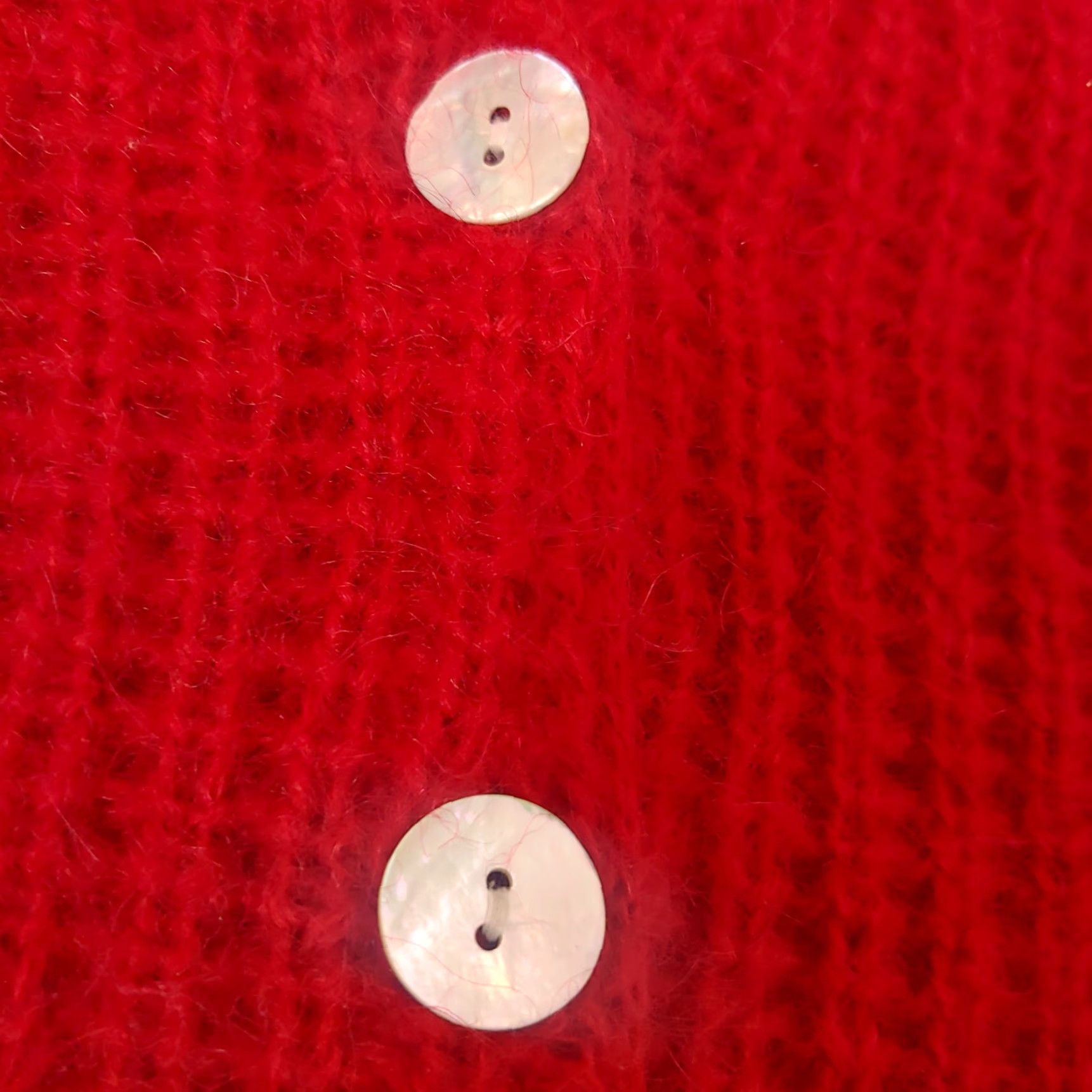 Vintage Vintage Moda Intl Women’s Cardigan Sweater S Red Knit Y2K Mohair Blend Casual Size S / US 4 / IT 40 - 4 Thumbnail