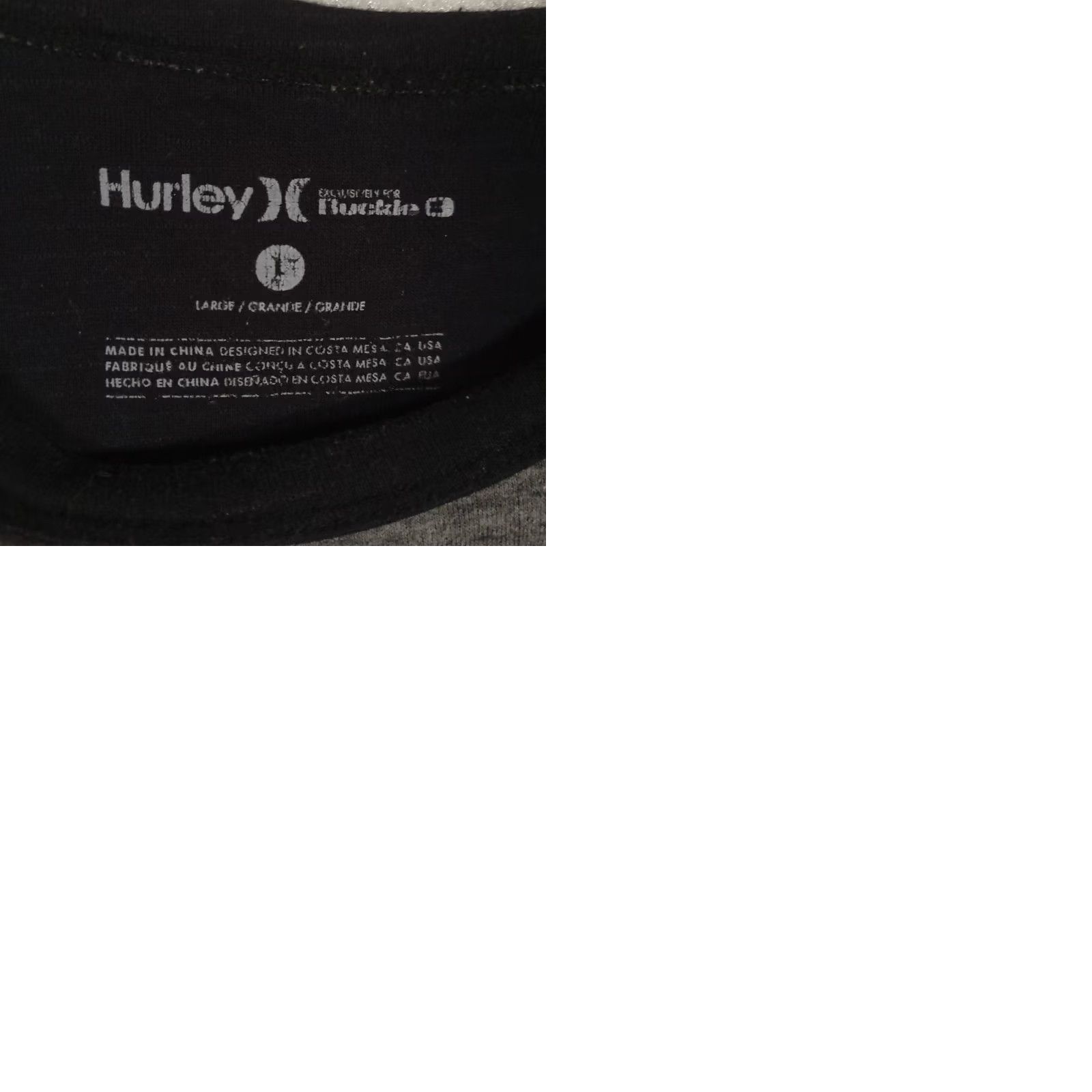 Hurley Hurley x Buckle Raglan Long Sleeve Shirt Men’s L Gray Black Size US L / EU 52-54 / 3 - 9 Thumbnail