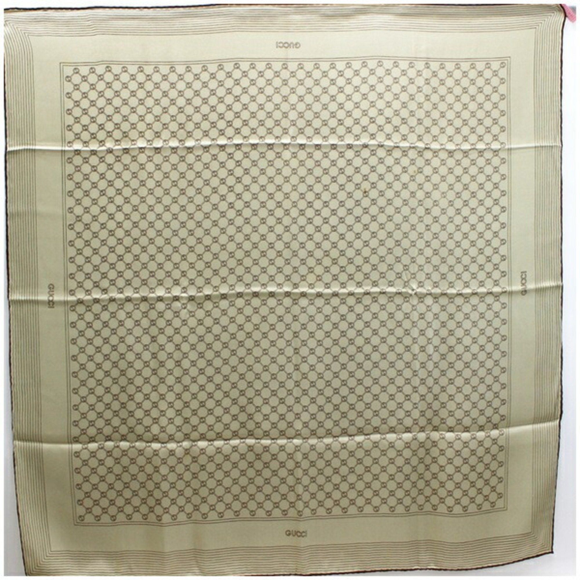 image of Gucci Scarf Muffler GG Pattern Beige X Brown Ladies in White, Women's
