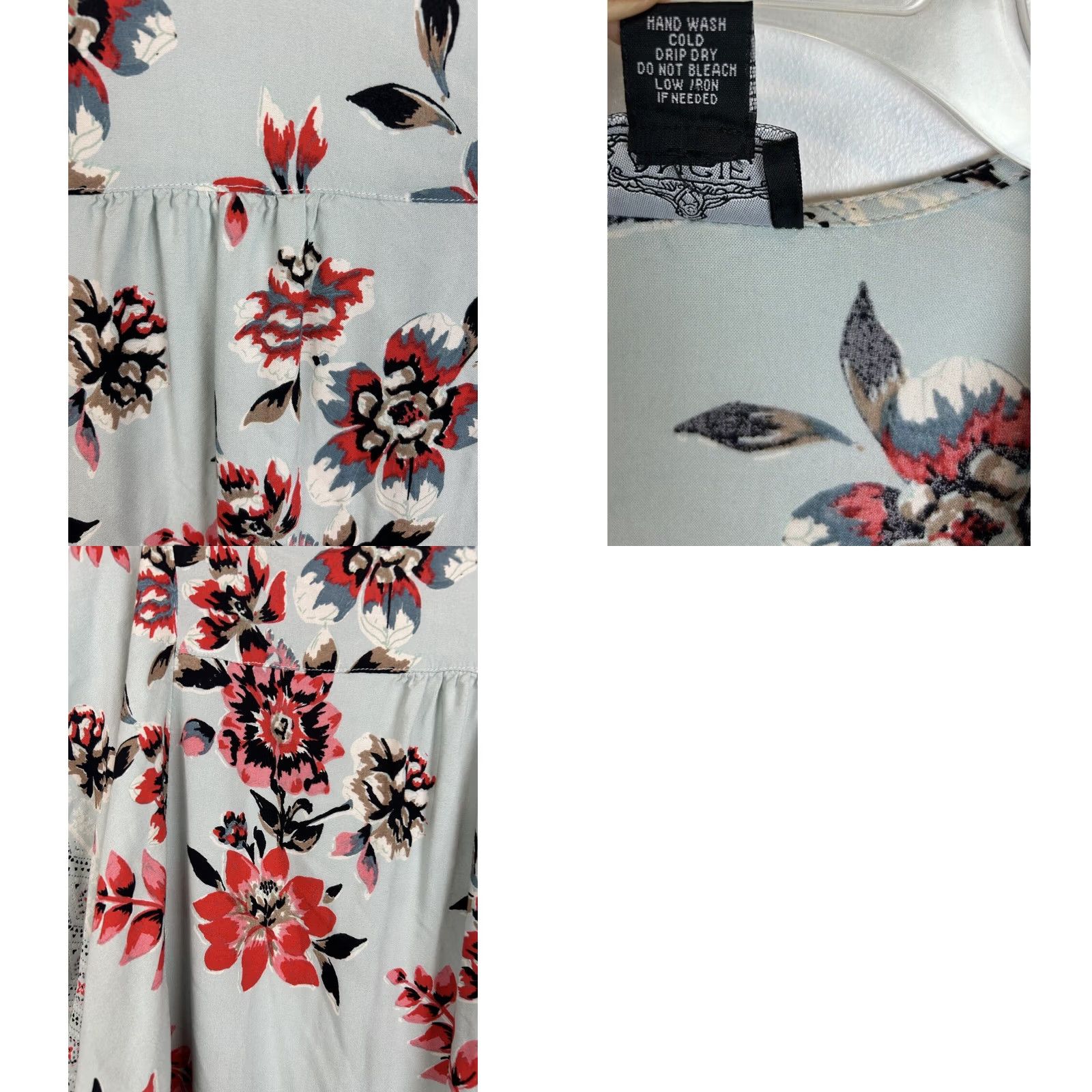 Layer 8 Angie Kimono Womens Small Blue Floral Oversized Open Topper Boho Hippie Layer Size S / US 4 / IT 40 - 8 Thumbnail