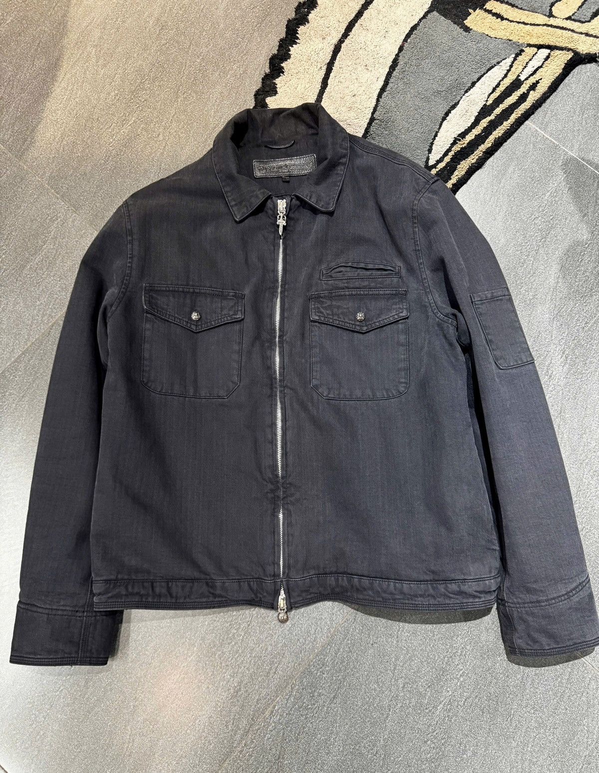 Chrome Hearts Chrome Hearts KB24 Khaki Denim Jacket Rare Size US L / EU 52-54 / 3 - 1 Thumbnail