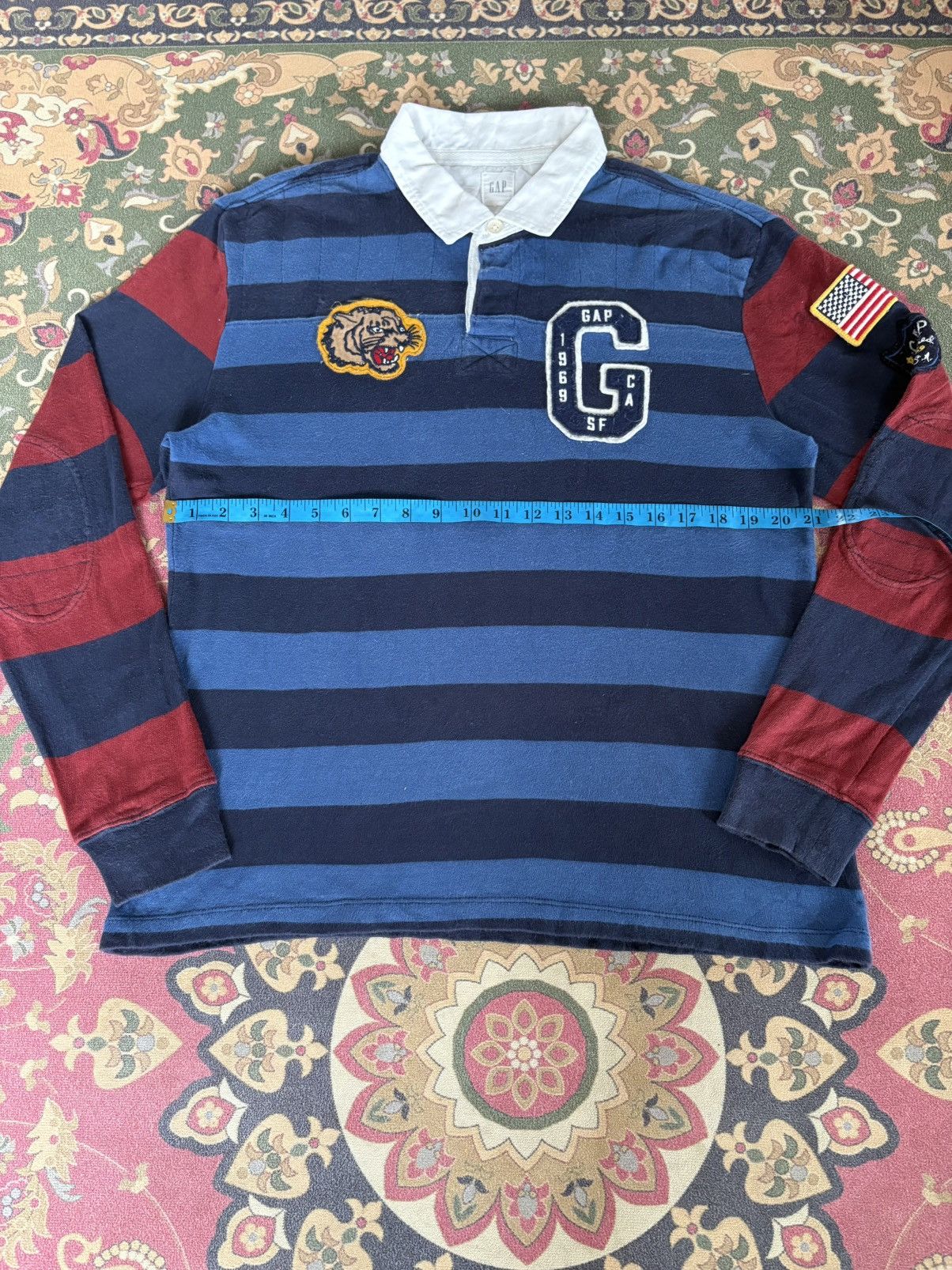 Gap Gap Striped Multicolor Polo Long Sleeve Tee Size US M / EU 48-50 / 2 - 11 Thumbnail