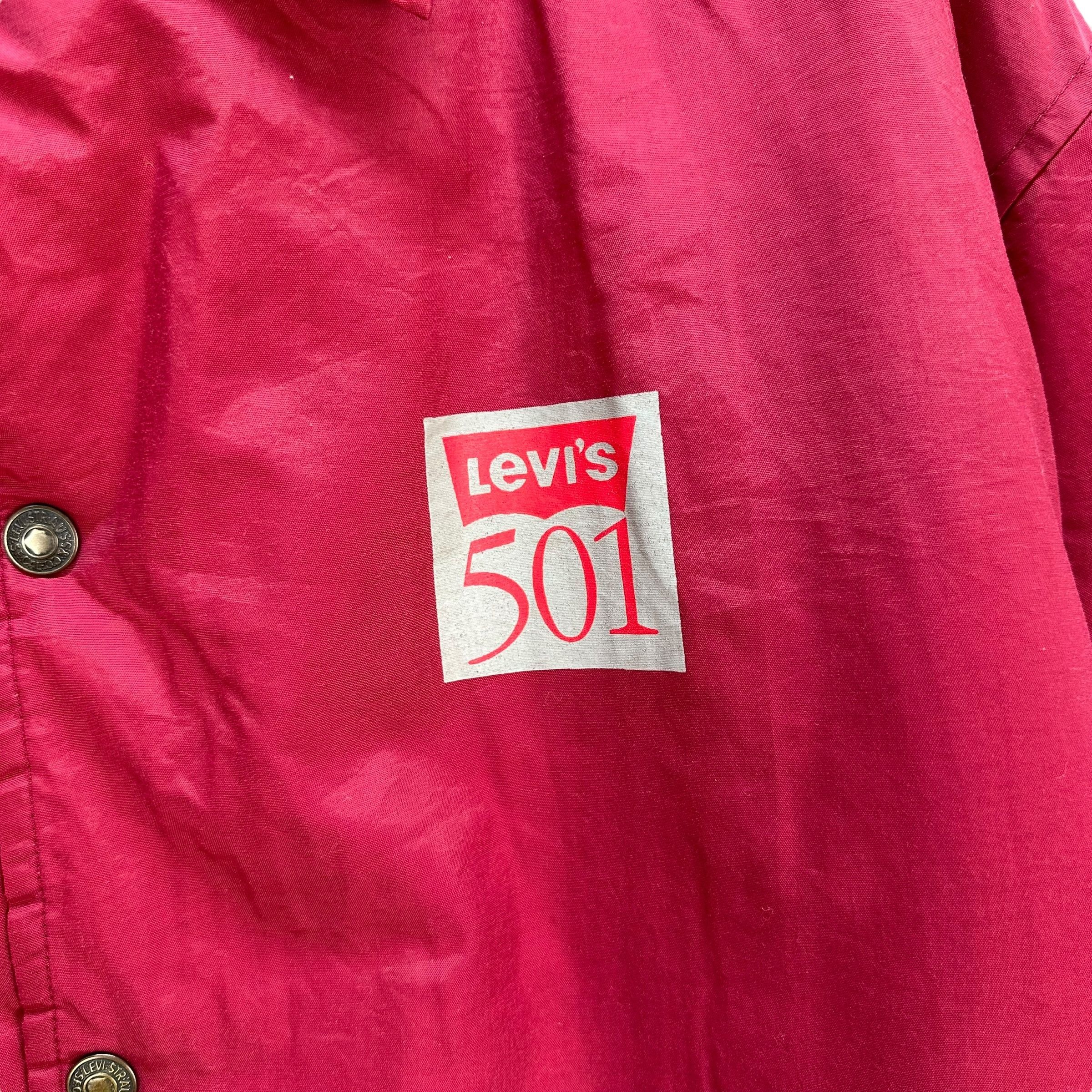 Levi's 92's Levi's Button Your Fly Big Logo Coach Jacket #A11-0264 Size US M / EU 48-50 / 2 - 7 Thumbnail